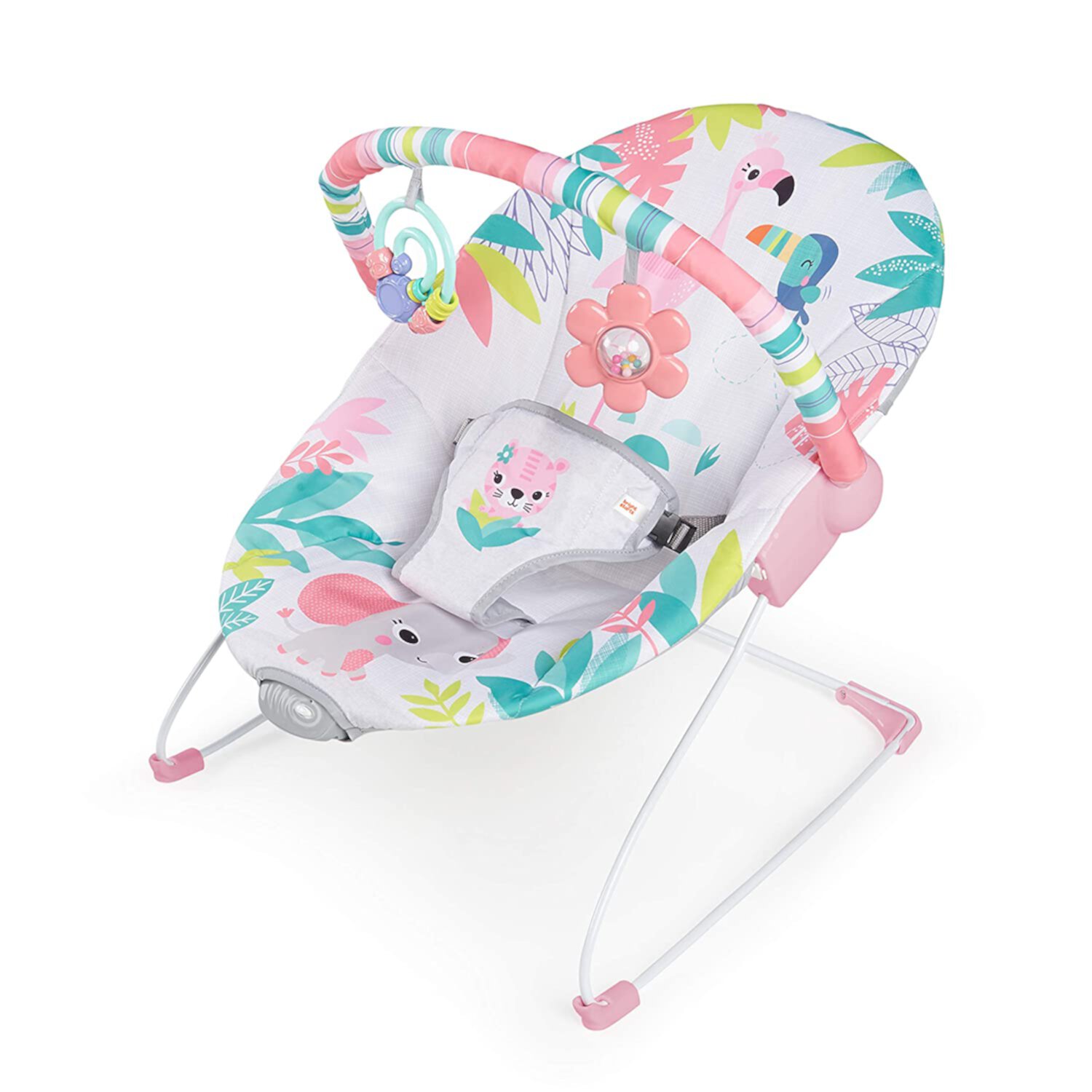 Bright Starts Flamingo Vibes - Vibrating Bouncer with Toy bar Bright Starts