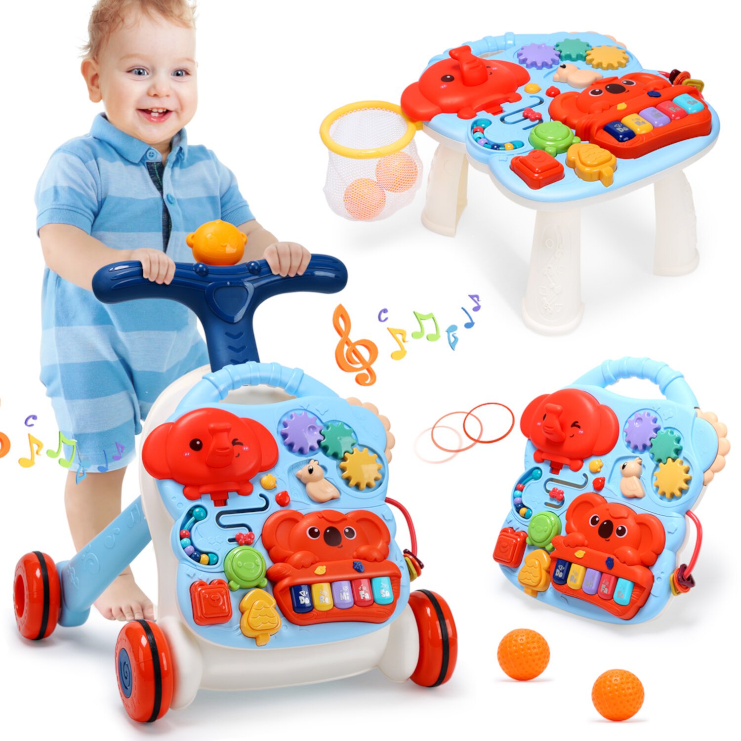 JoyStone 3-in-1 Baby Walker Baby Sit-to-Stand Learning Walker Kids Educational Toy Gift for Toddlers Infant Boys Girls JoyStone