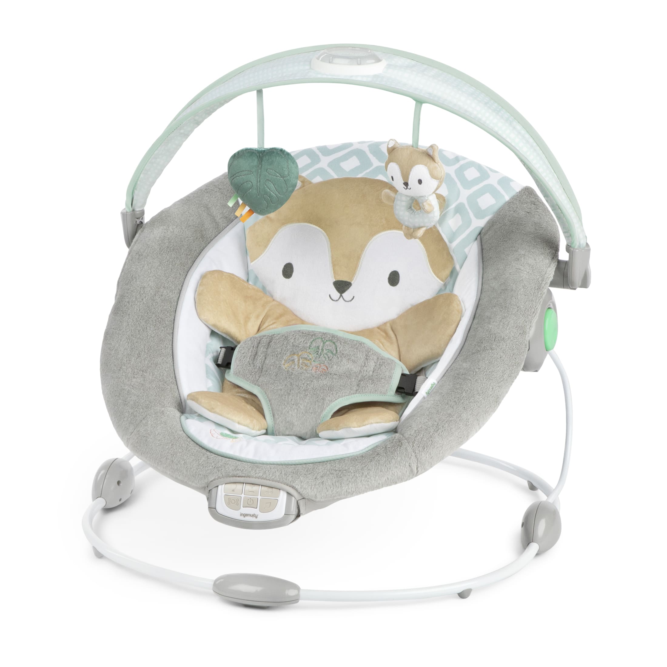 Ingenuity InLighten Baby Bouncer Seat with Light Up Toy Bar & Tummy Time Pillow, Unisex - Kitt Visit the Ingenuity Store