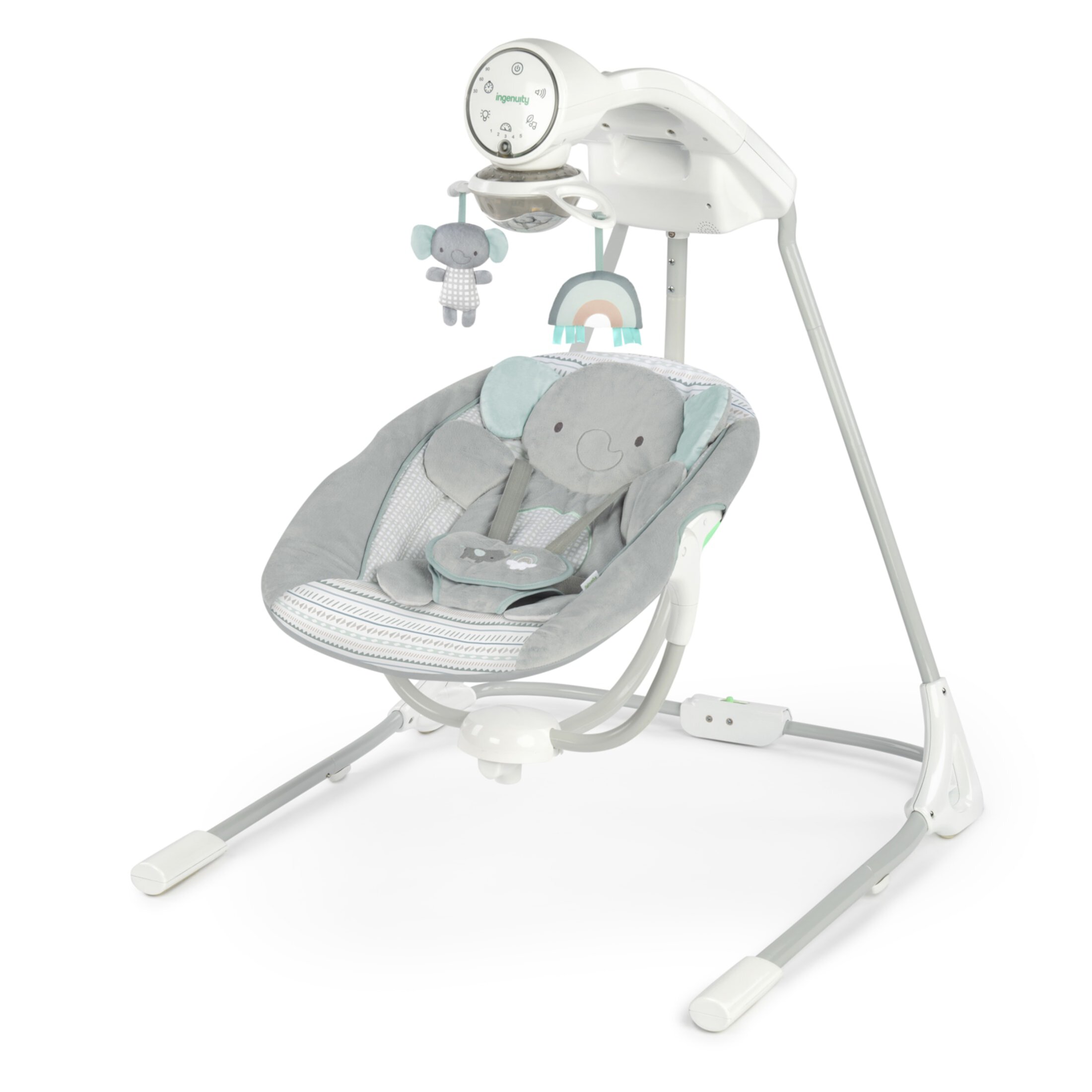 Ingenuity InLighten Motorized Vibrating Baby Swing, Swivel Infant Seat, Gray Visit the Ingenuity Store