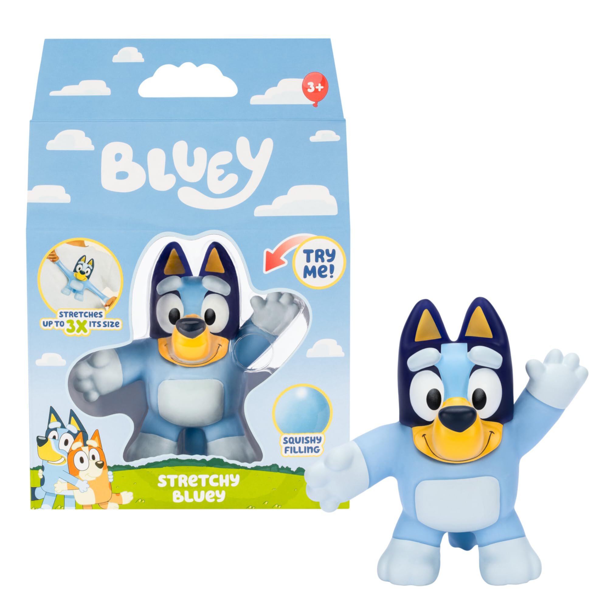 Bluey, Stretchy Bluey, Stretch Her Up To 3 Times Her Size, Ages 3+, Toddler Toys Bluey