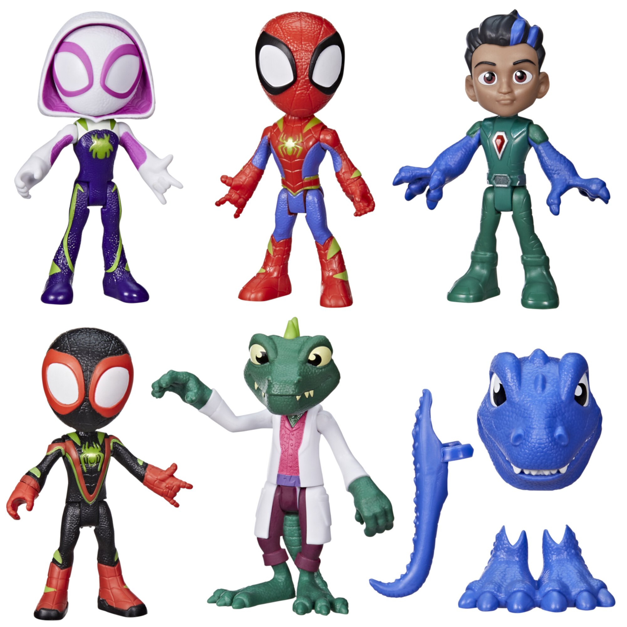 Marvel Spidey and His Amazing Friends Dino-Webs, Dino Heroes & Lizard Action Figures Set, Christmas Gifts for Kids Spidey and His Amazing Friends