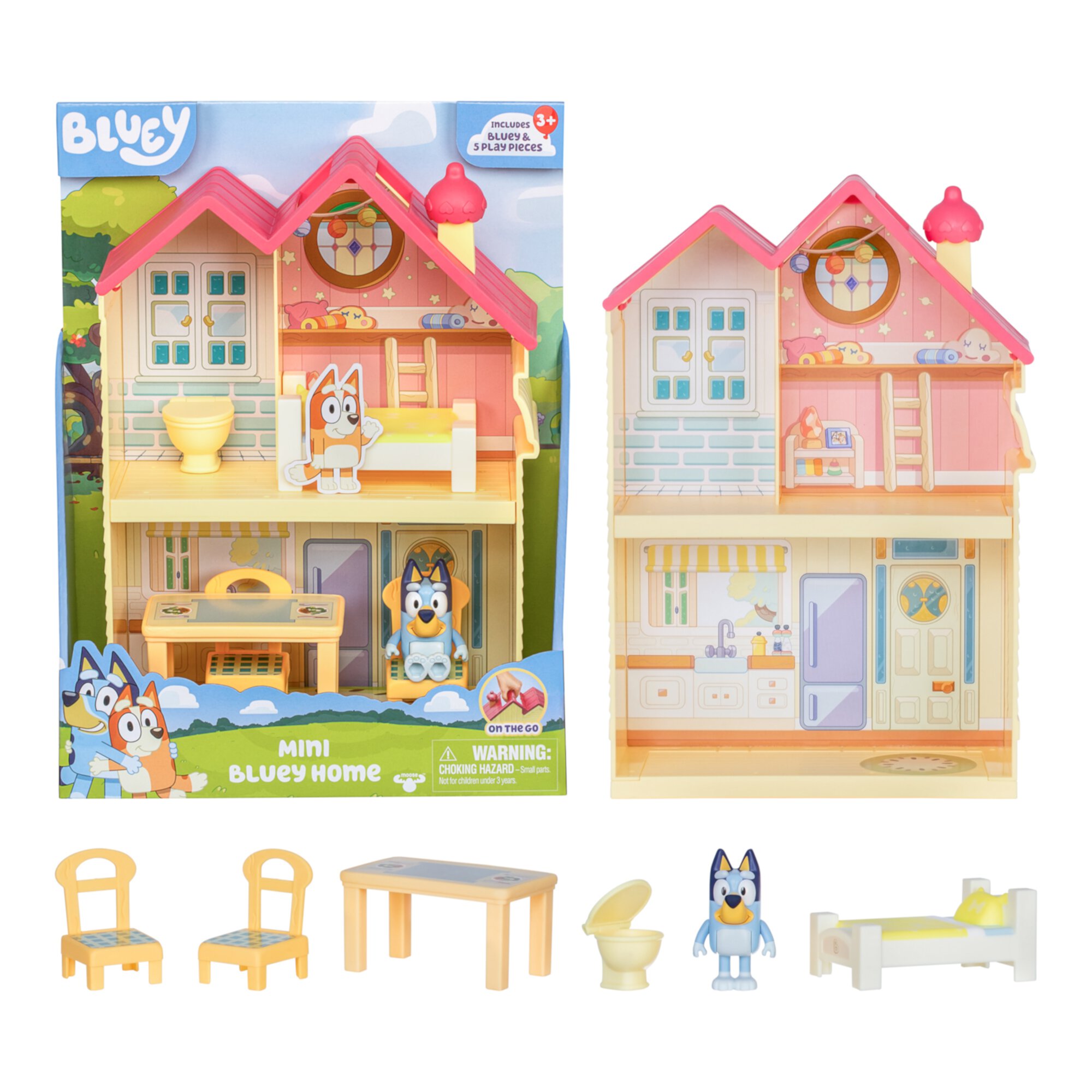 Bluey Mini Home Playset, Includes Bluey Figure With 5 Play Pieces , Toddler Toy Bluey