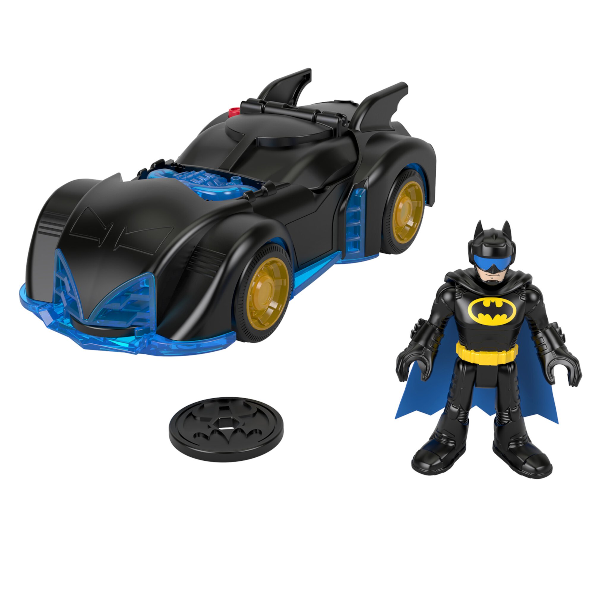 Imaginext DC Super Friends Shake & Spin Batmobile and Batman Figure Set, 4 Pieces Imaginext