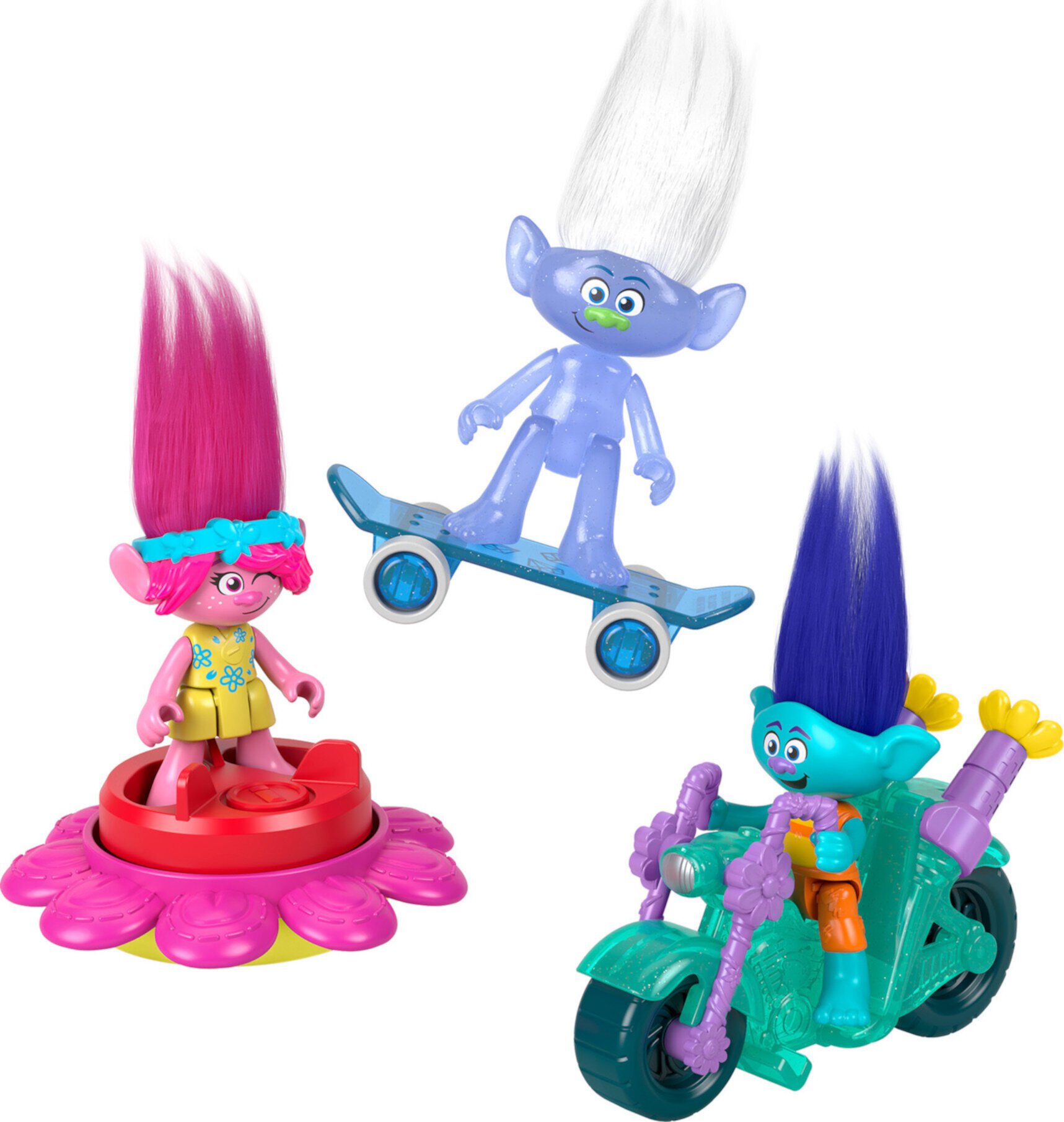 Игровой набор из 6 фигурок Sparkle & Roll: Пухля, Бранч и Гай Даймонд Imaginext