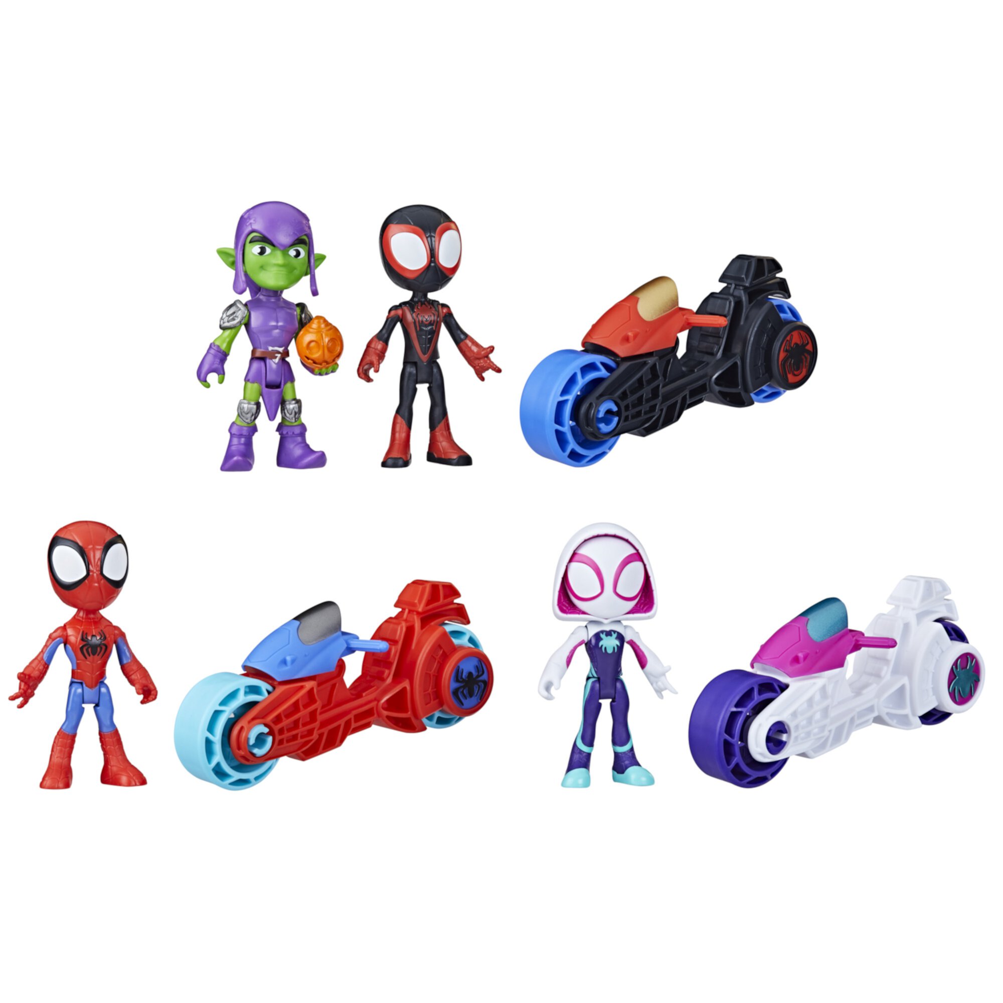 Marvel Spidey and His Amazing Friends Team Spidey Moto Squad Playset for Kids 3+, Action Figure Set Spidey and His Amazing Friends