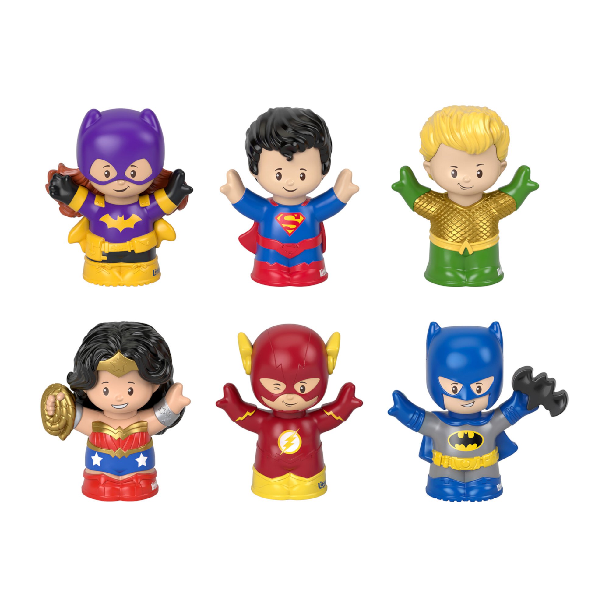 Fisher-Price Little People DC Super Friends Crime-Fighting Figure Pack, 6 Toddler Toys Little People