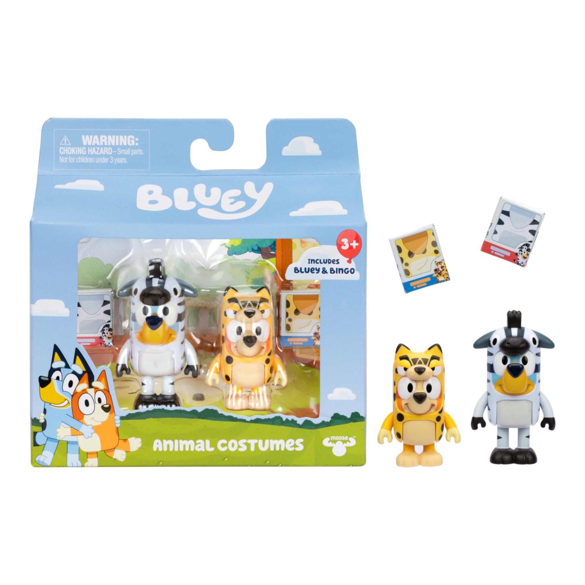 Bluey Figure Animal Costumes 2-Pack, 2.5 inch Bluey and Bingo Figures, Ages 3+, Toddler Toys Bluey