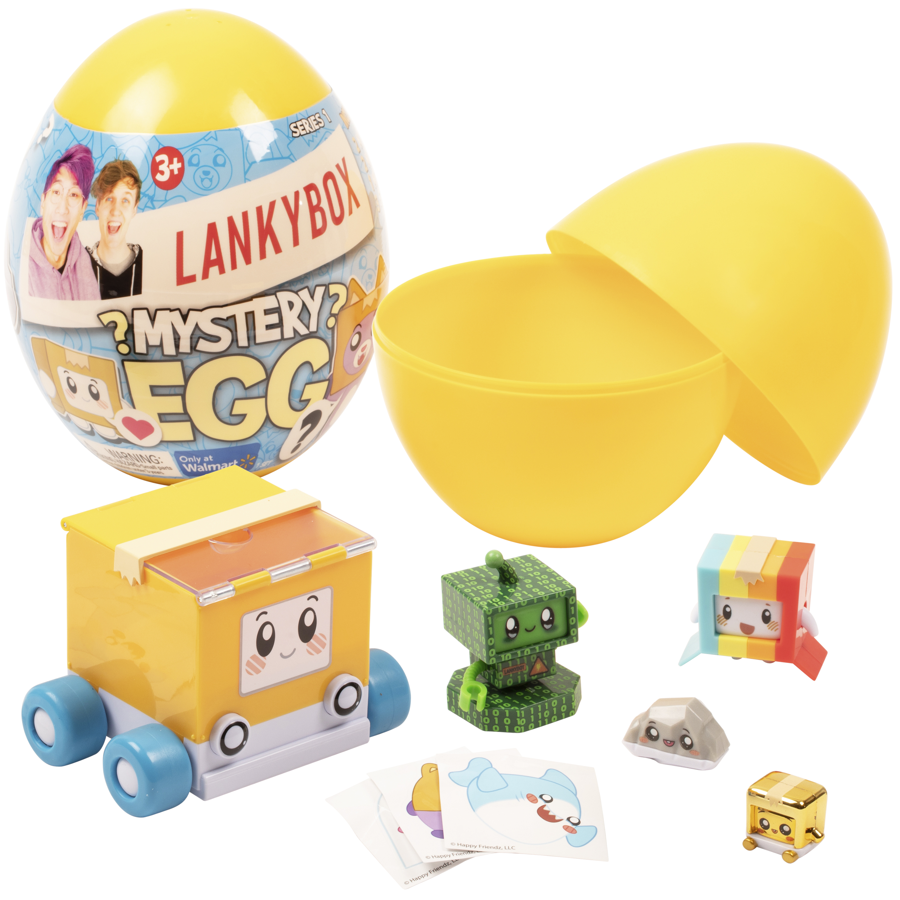 Lankybox Mystery Surprise Medium Egg Official Merchandise Ages 3 and Up WIth Figures, Vehicle, and Stickers LANKYBOX