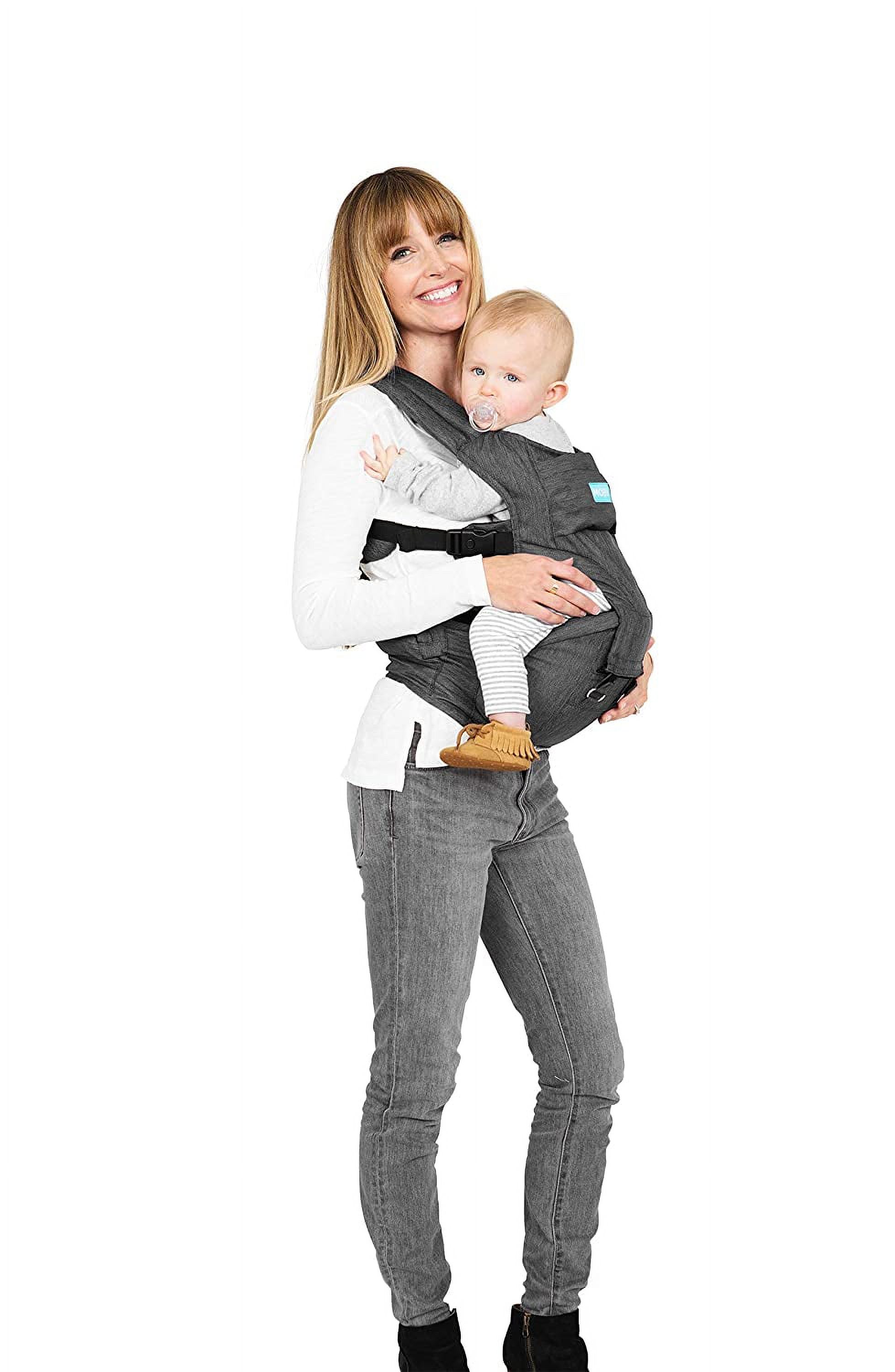 Moby Hip Seat and Baby Carrier , Baby Carrier for Mothers, Fathers, and Caregivers , Designed for Infants and Toddlers , Baby Holder Carrier , Holder Can Support Babies from 12 to 17 lbs , Grey MOBY