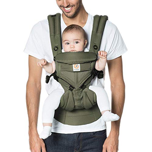 Ergobaby Omni 360 All-Position Baby Carrier for Newborn to Toddler with Lumbar Support & Cool Air Mesh (7-45 Lb), Khaki Green Ergobaby