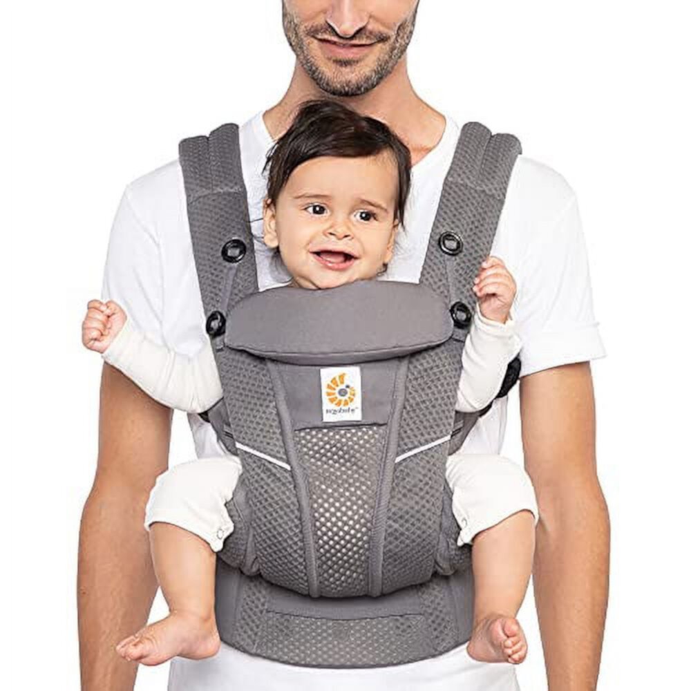 Ergobaby All Carry Positions Breathable Mesh Baby Carrier with Enhanced Lumbar Support & Airflow (7-45 Lb), Omni Breeze, Graphite Grey Ergobaby