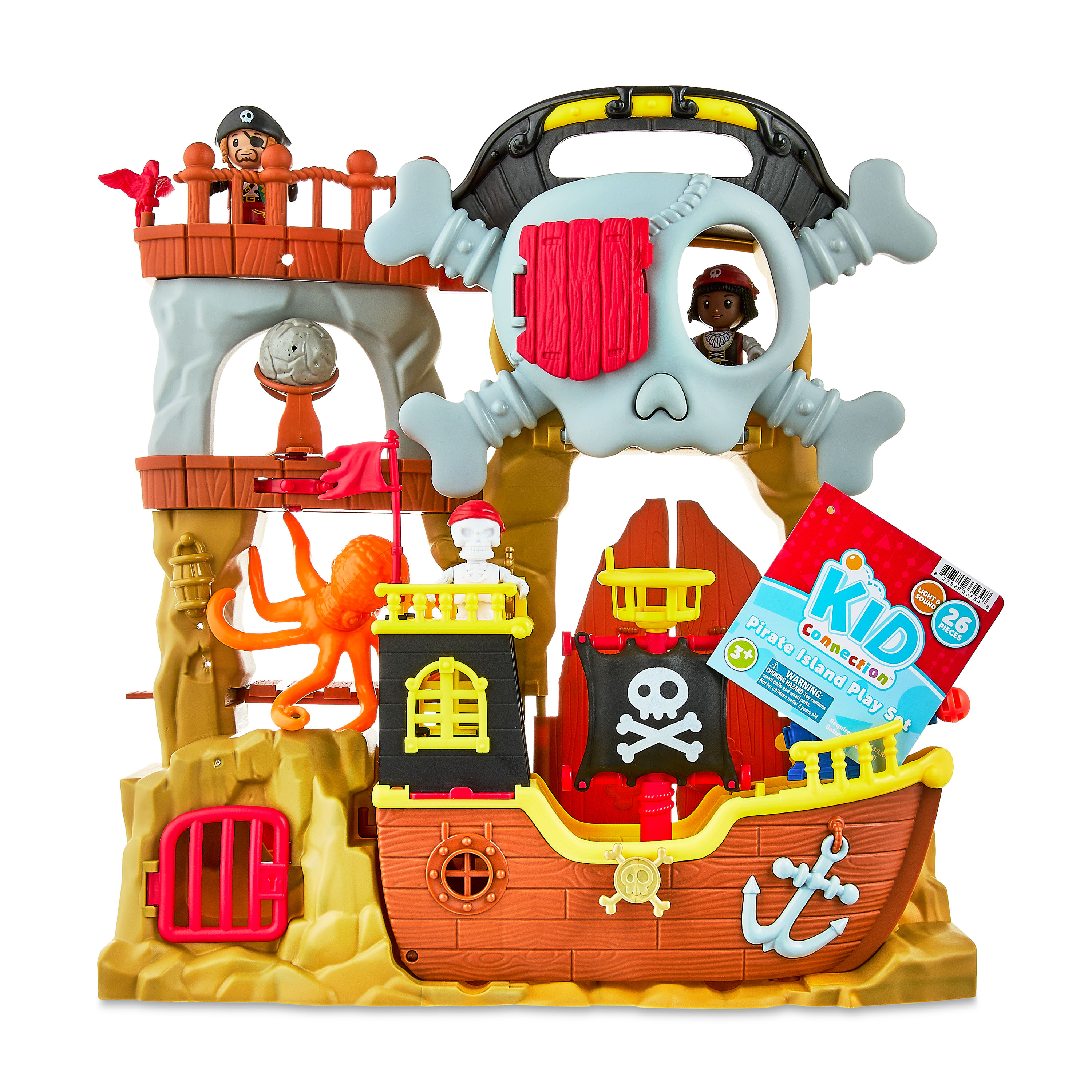 Kid Connection Pirate Island Playset, 26 Pieces, Toddler Toys Kid Connection