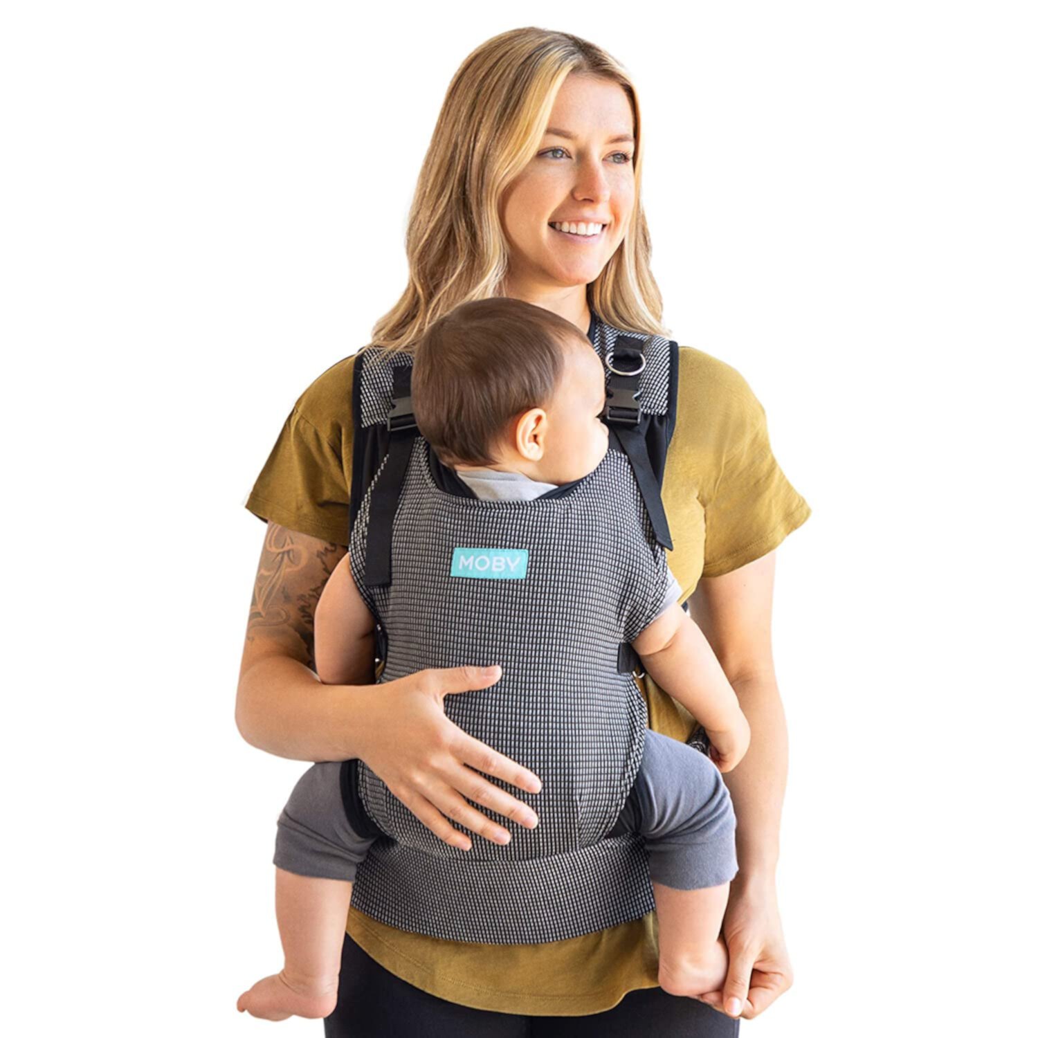 Moby Cloud Light Hybrid Carrier , Baby Carrier for Mothers, Fathers and Caregivers , Baby Carrier Newborn to Toddler , Baby Holder Can Carry Infants up to 33 lbs , Lightweight , High Rise MOBY