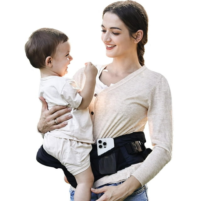 GROWNSY Baby Hip Seat Carrier - Ergonomic, Adjustable & Breathable for Newborns & Toddlers up to 50 lbs, with Multiple Pockets and Extended Waistband GROWNSY