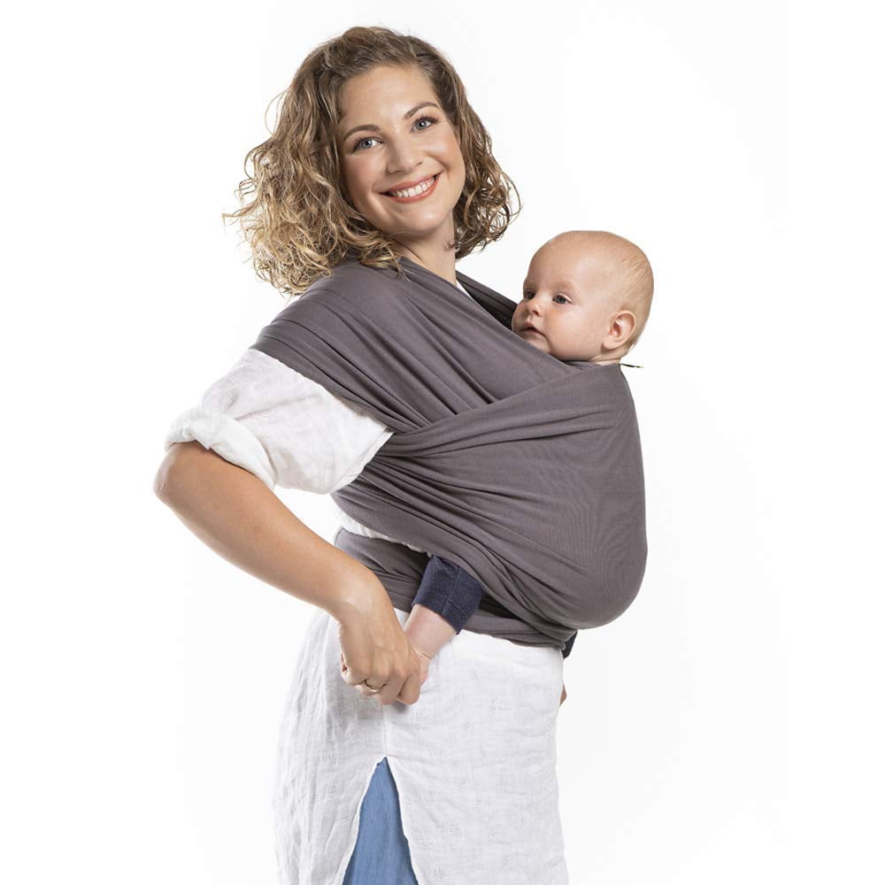 Boba Wrap Baby Carrier, Dark Grey Organic - Original Stretchy Infant Sling, Perfect for Newborn Babies and Children up to 35 lbs Boba