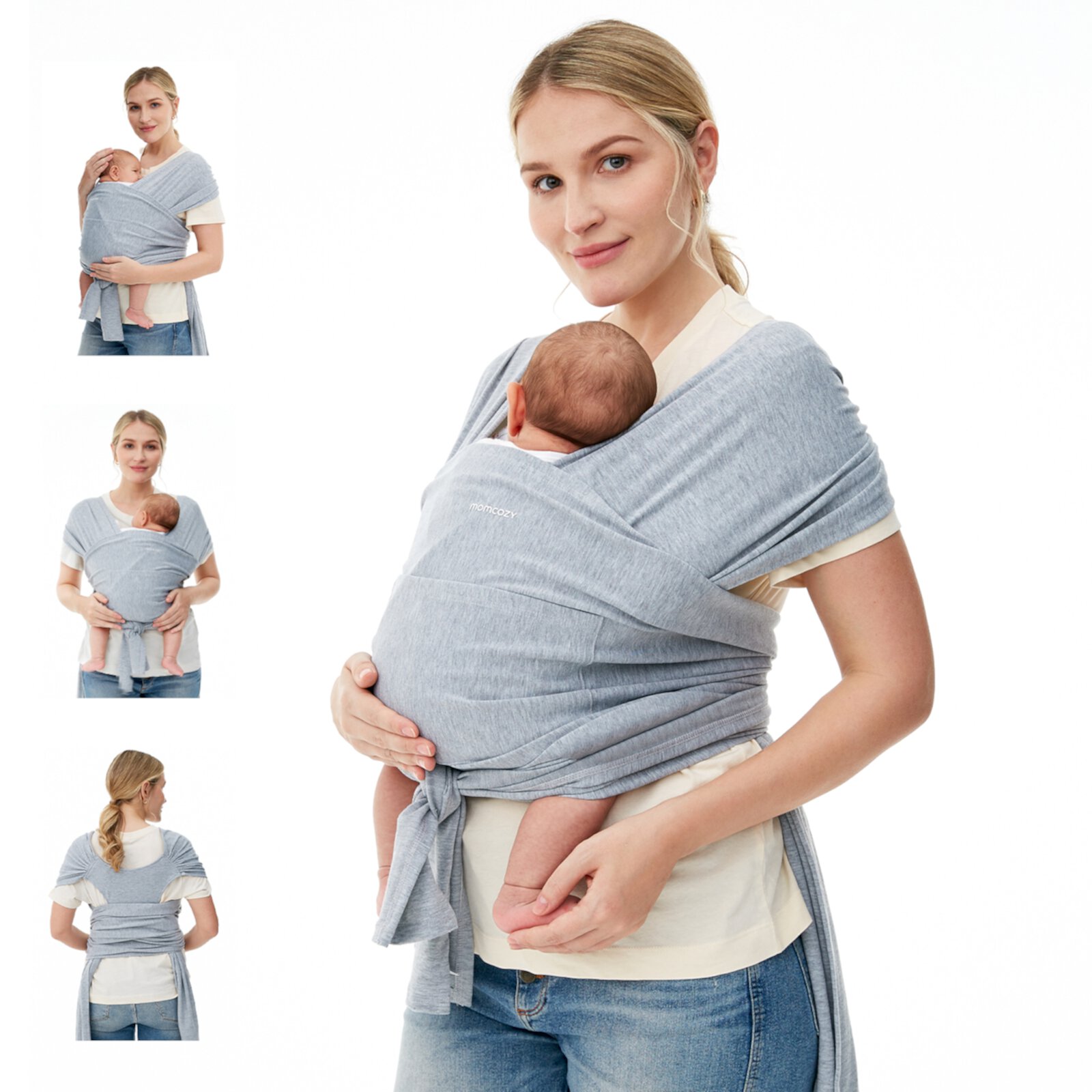 Momcozy Baby Carrier,Skin-friendly and breathable fibers,Adjustable Baby Carrier Wrap,Holds up to 35 pounds of Toddler, Easy to Wear Baby Sling Wrap Momcozy