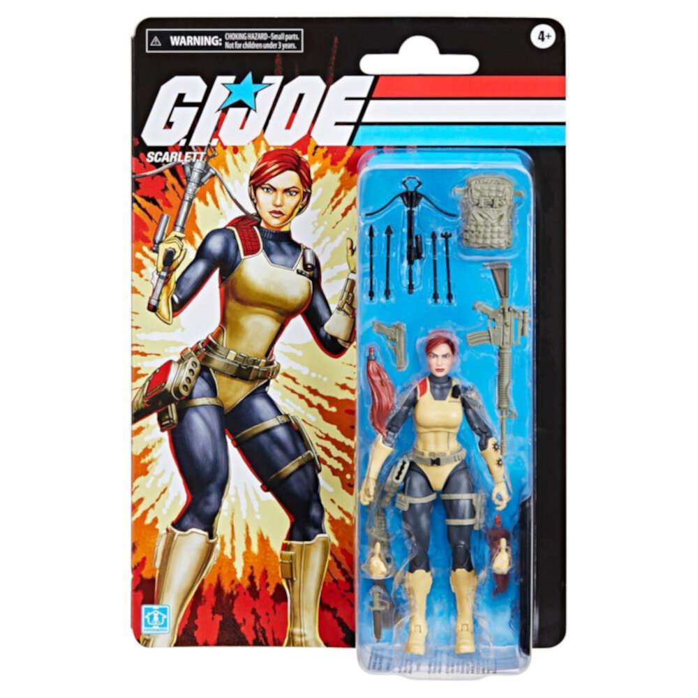 G.I. Joe Classified Series Retro Cardback, Scarlett, 6” Action Figure with 17 Accessories G.I. Joe