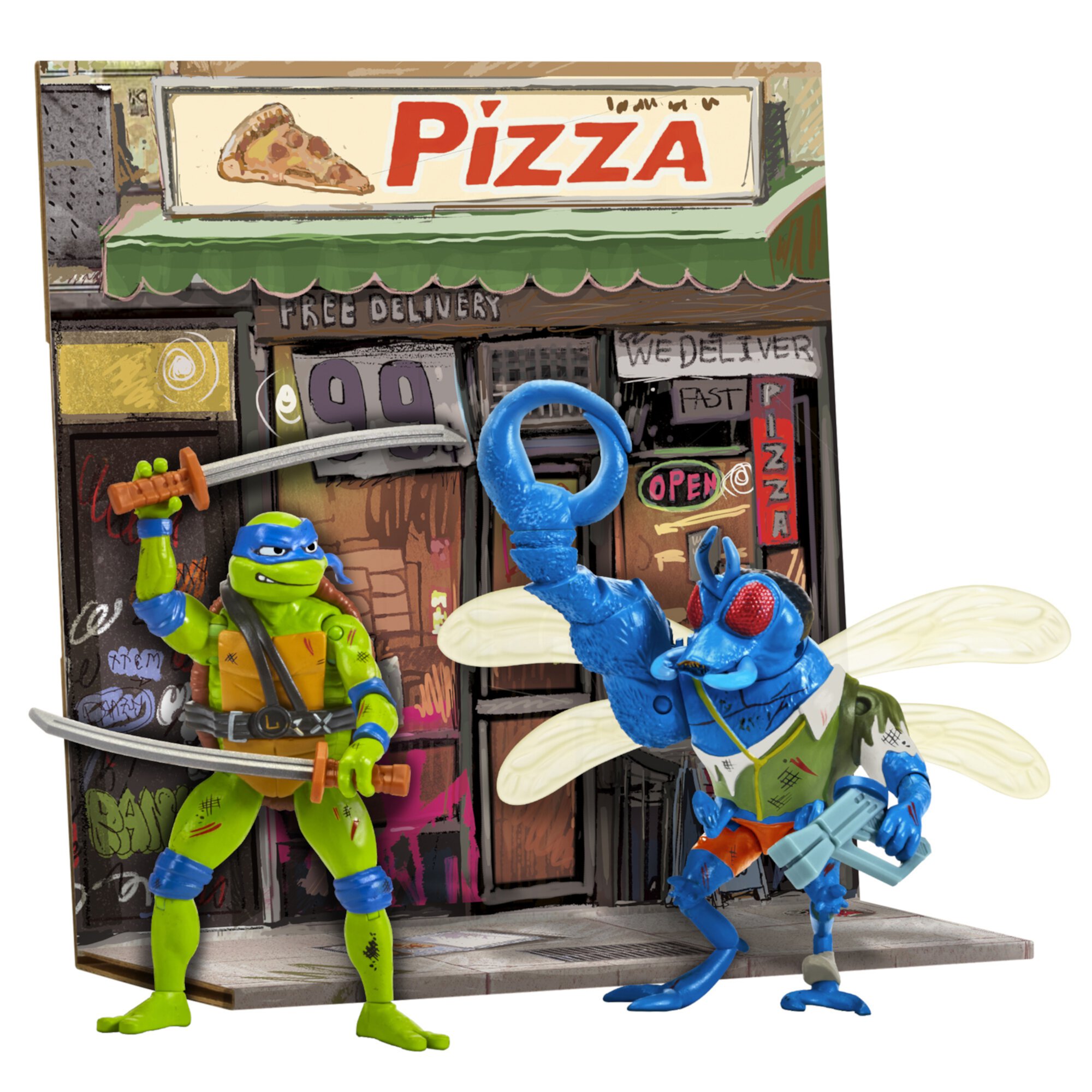 Teenage Mutant Ninja Turtles Mutant Figure 2 Pk - Leo Vs Super Fly Teenage Mutant Ninja Turtles