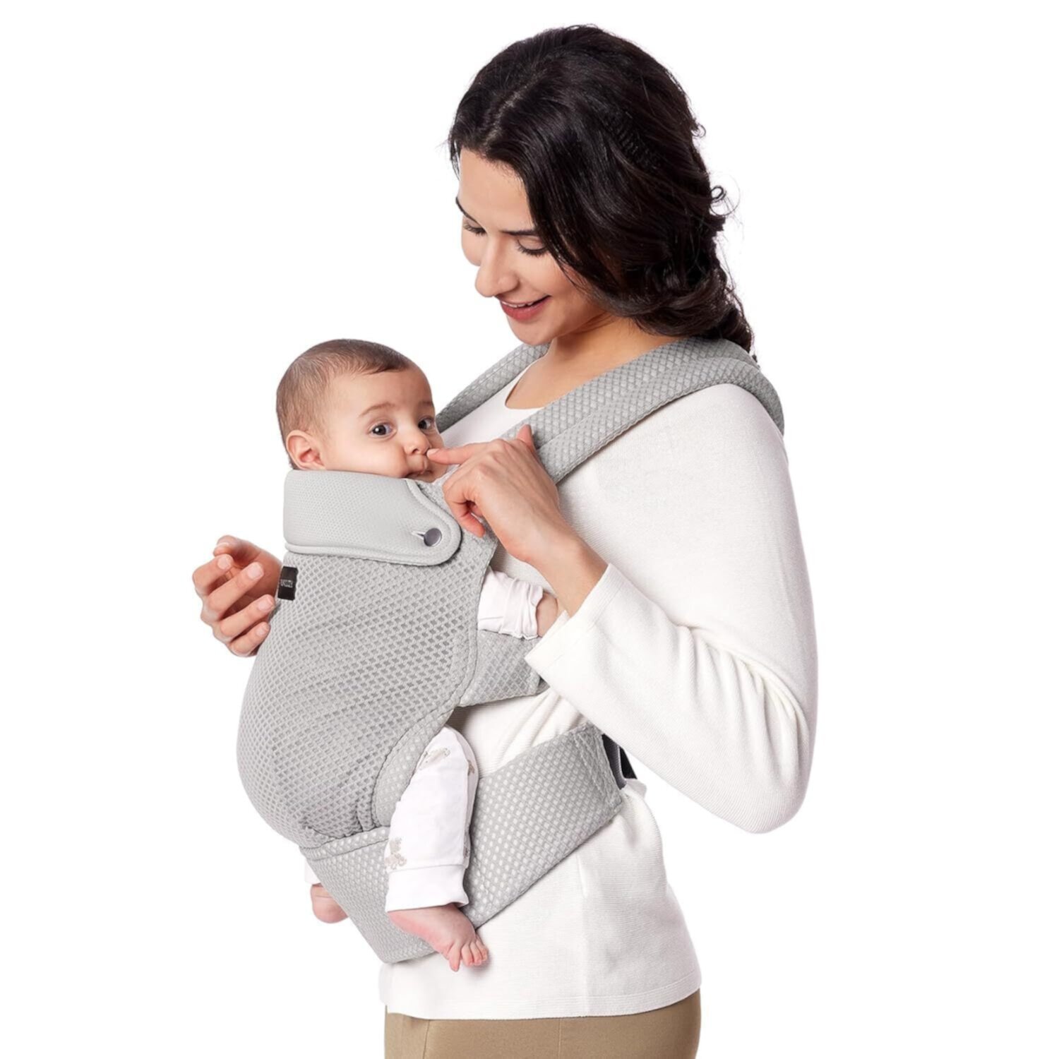 Momcozy Breathable Mesh Baby Carrier, Ergonomic and Lightweight Infant Carrier for 7-44lbs with Enhanced Lumbar Support, All Day Comfort for Hands-Free Parenting Momcozy