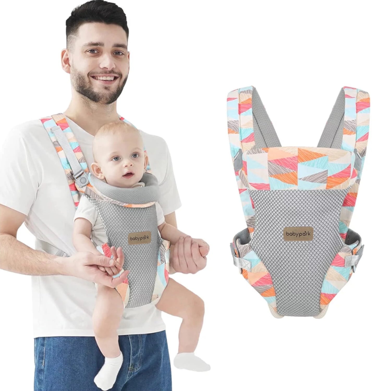 Yadala Baby Carrier, 4-in-1 Colorful Baby Carrier, Front and Back Baby Sling with Adjustable Holder Yadala