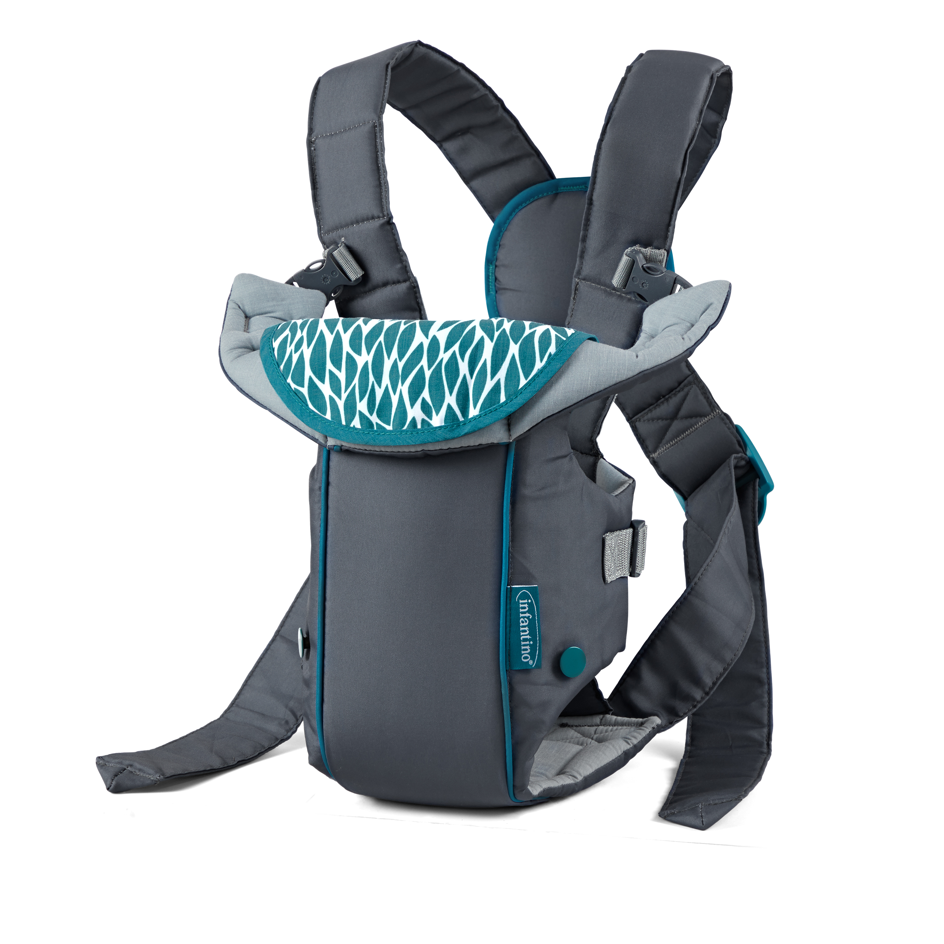 Infantino Swift Classic Baby Carrier with Wonder Cover Bib, 2-Position, 7-26lb, Gray Visit the Infantino Store