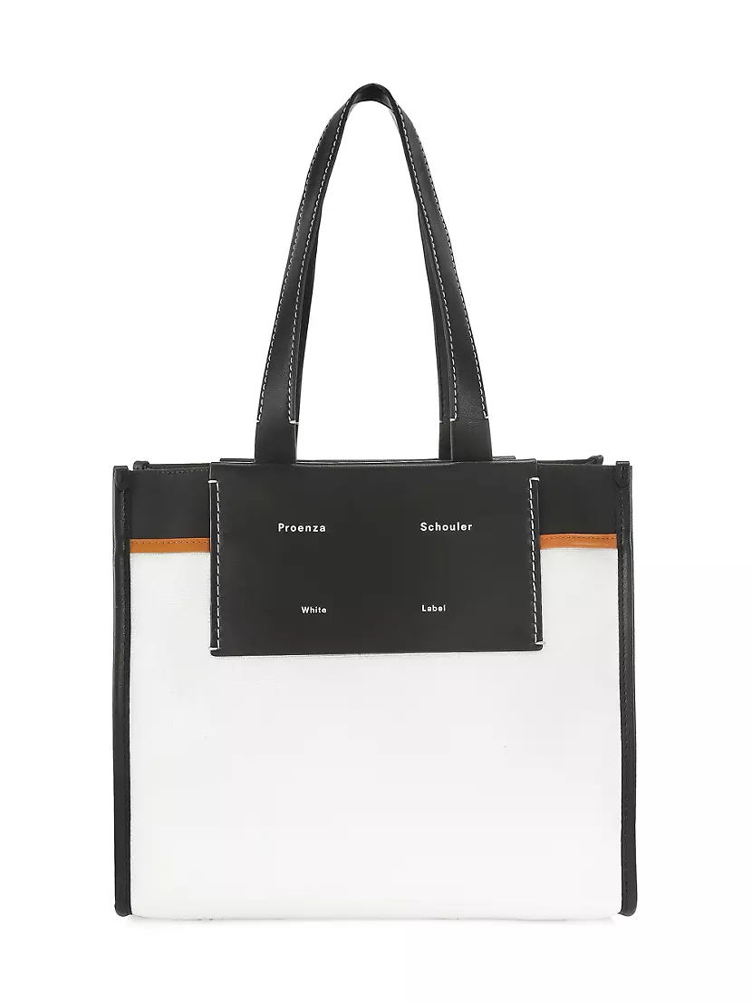 Большая холщовая шоппер-сумка с застежкой и карманом на молнии PROENZA SCHOULER WHITE LABEL