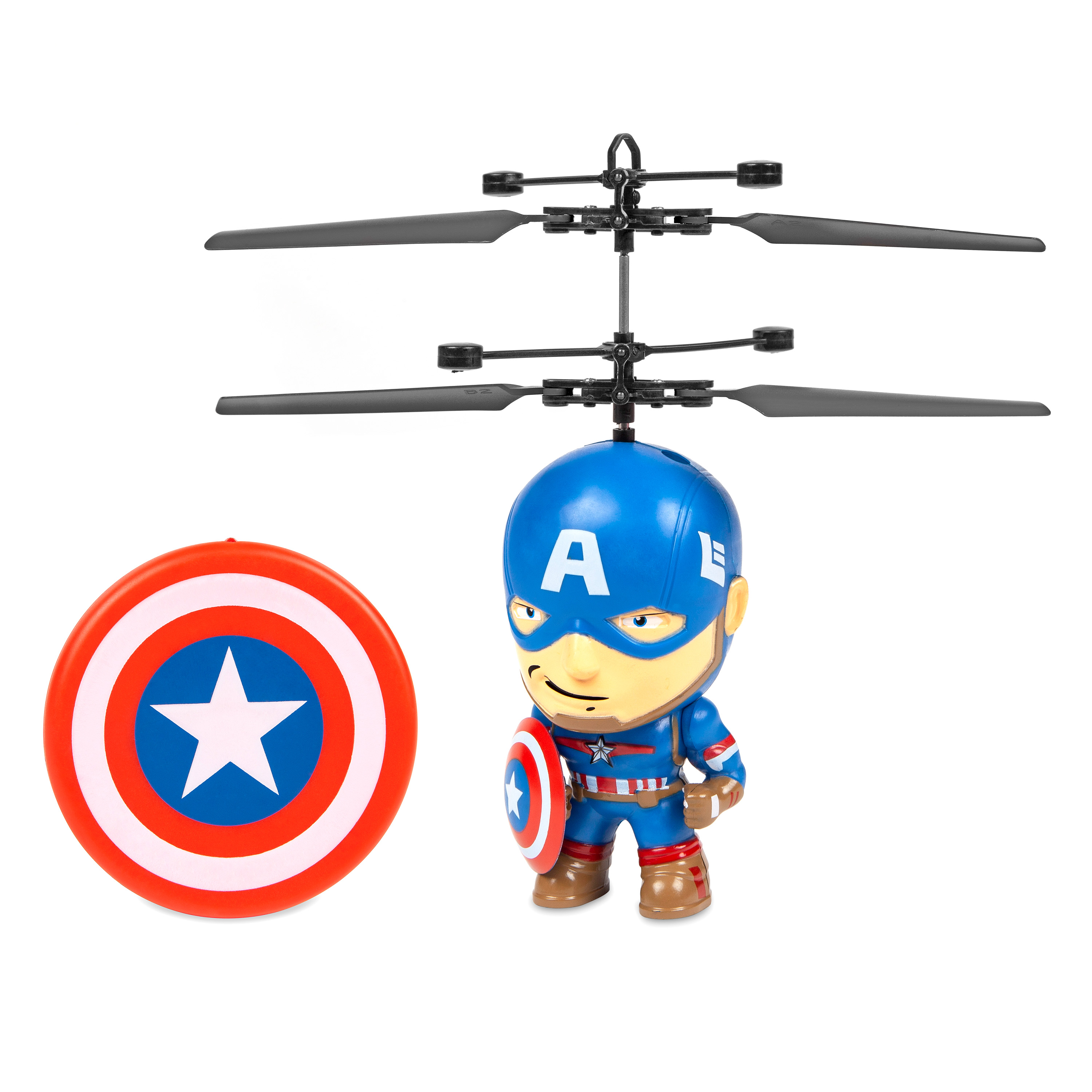 Captain America Big Head, 7.6-inch Motion Sensor Controlled UFO Big Head Helicopter World Tech Toys