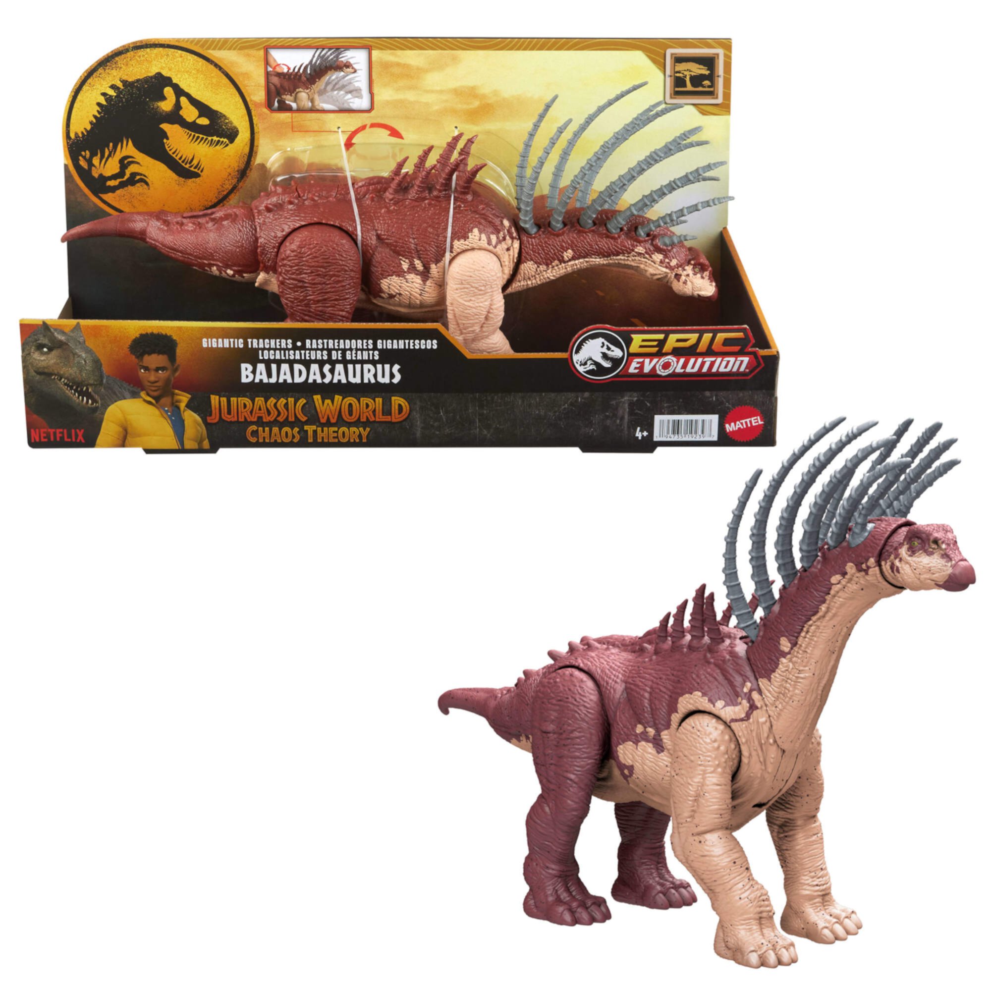 Jurassic World Gigantic Trackers Bajadasaurus Dinosaur Action Figure Toy, Large Species Jurassic World