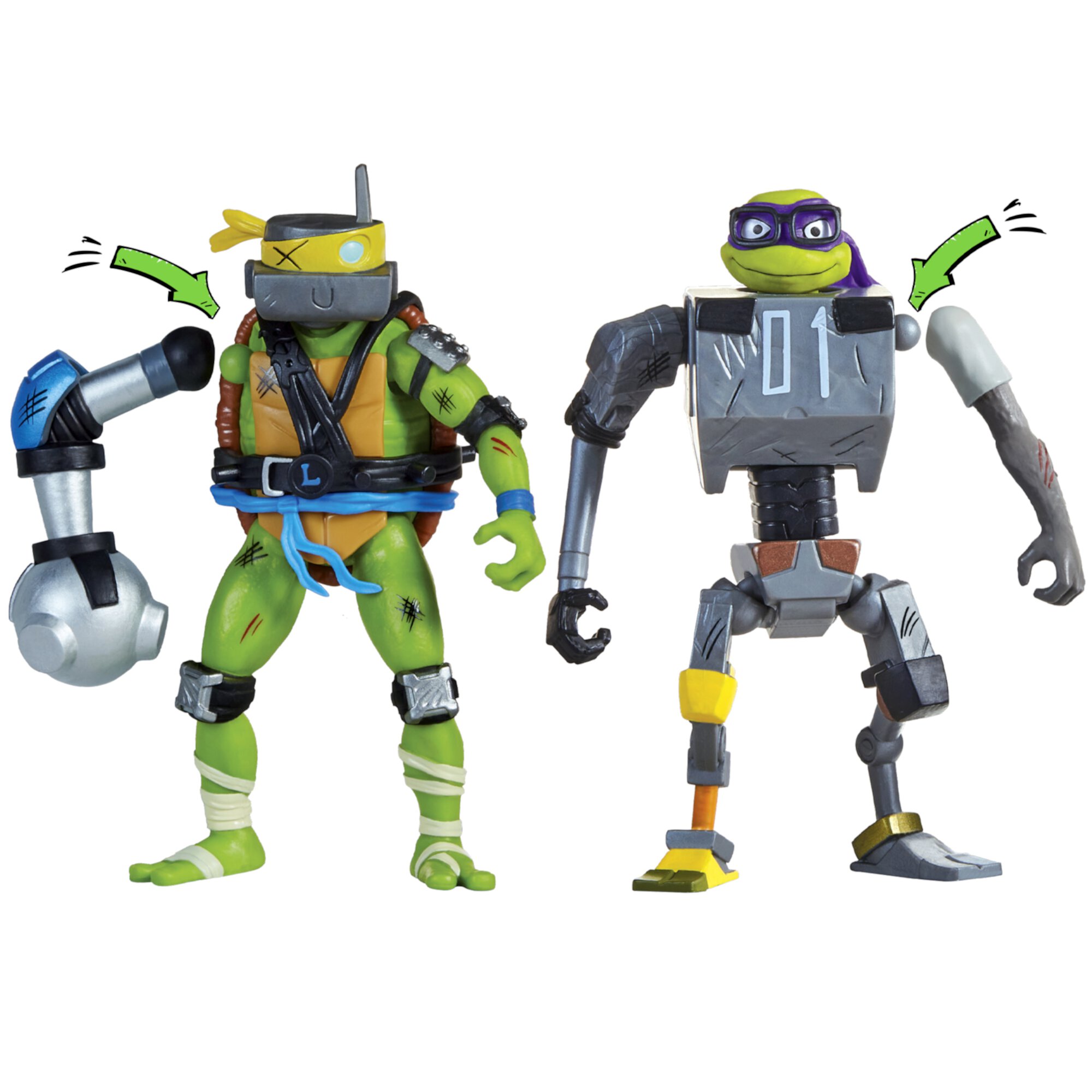 Tales of Teenage Mutant Ninja Turtles: Mutations Mix and Match Leonardo vs. Mechazoid Figure 2-Pack Teenage Mutant Ninja Turtles