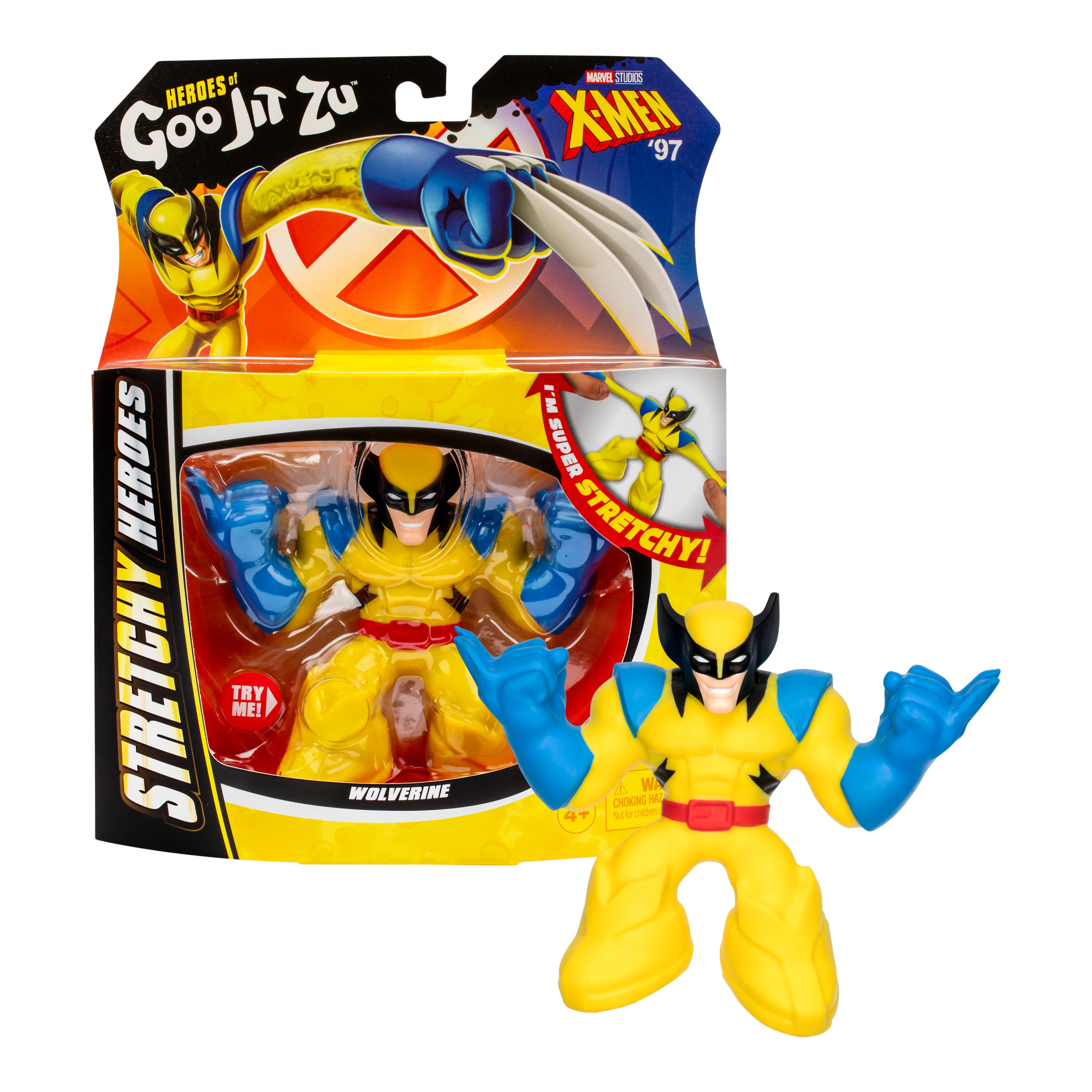 Heroes of Goo Jit Zu Marvel Studios X-Men '97 Wolverine Stretchy Action Figure, Ages 4+ Heroes of Goo Jit Zu