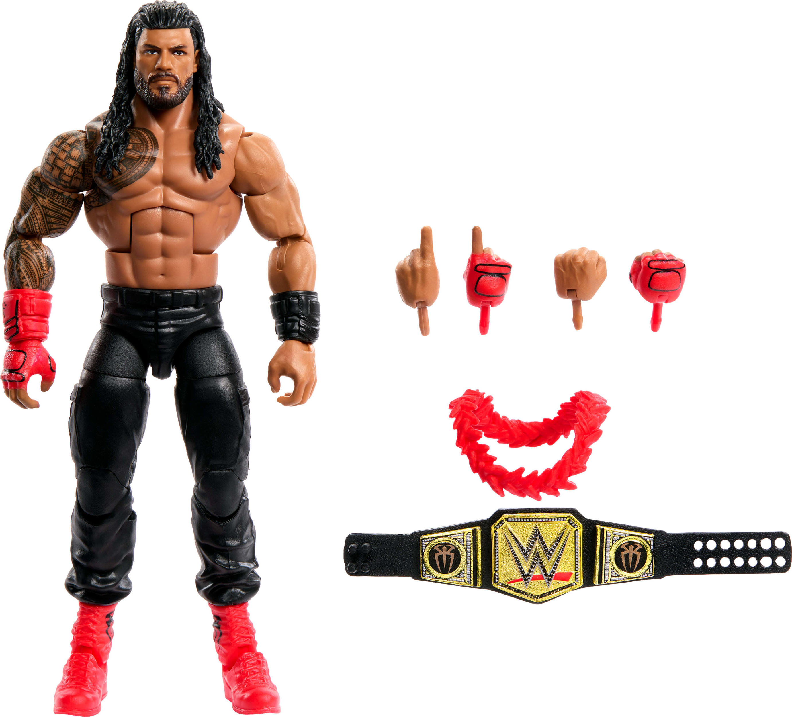 WWE Elite Roman Reigns Action Figure, 6-inch Collectible Superstar with Articulation & Accessories WWE