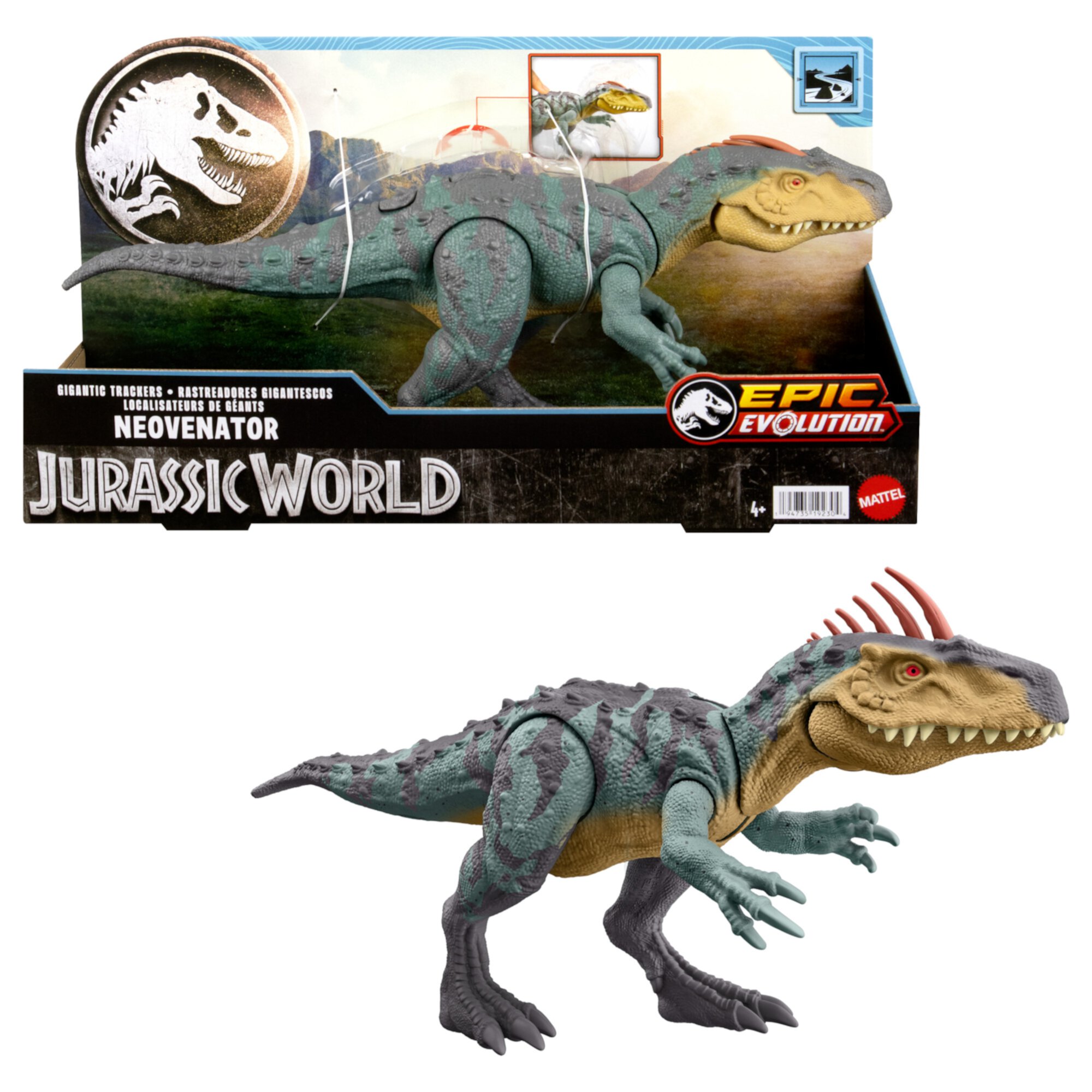 Jurassic World Gigantic Trackers Neovenator Dinosaur Action Figure Toy, Large Species Jurassic World