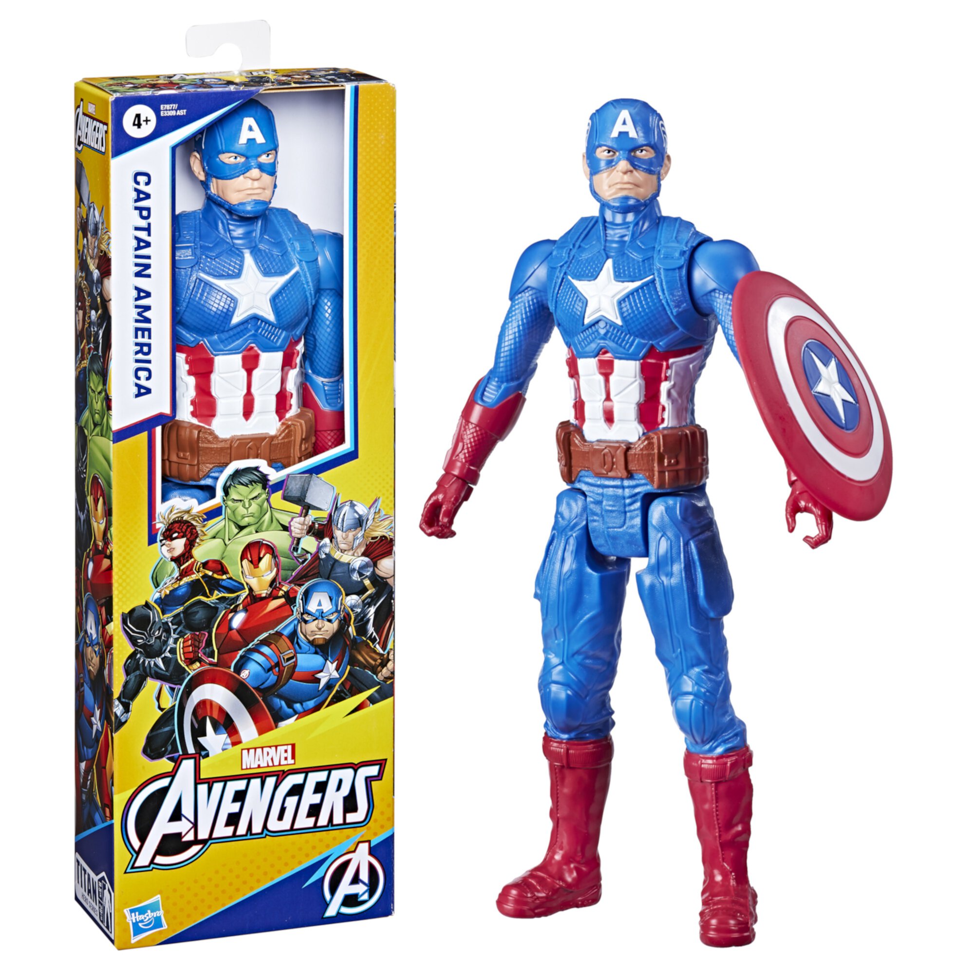 Marvel Avengers Titan Hero Series Captain America, Poseable Action Figure (12”) Marvel