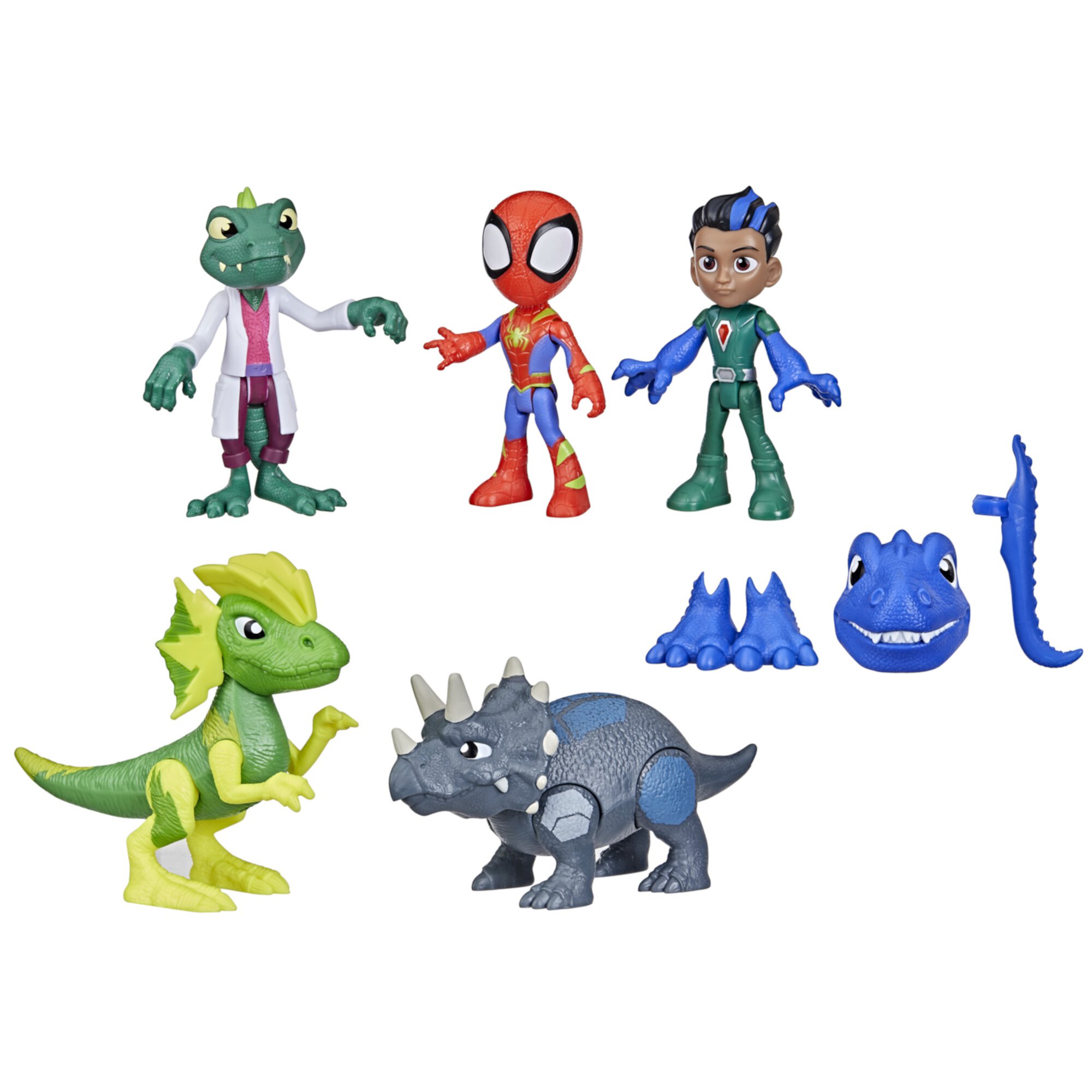 Marvel Spidey and His Amazing Friends Dino-Webs Adventure Pack, 4” (10 cm), Christmas Stocking Stuffers for Kids, 3+ Marvel