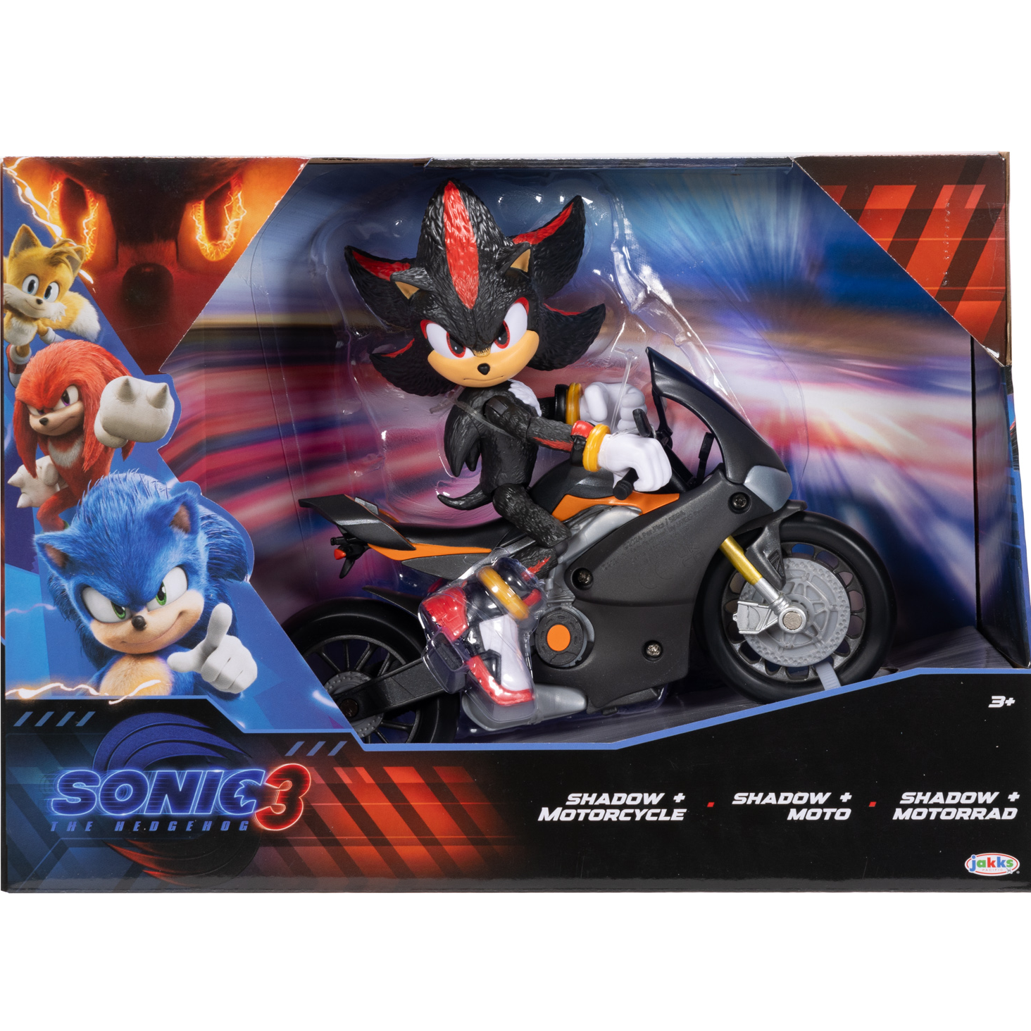 Sonic 3 Shadow Articulated 5 inch Action Figure with Motorcycle Sonic