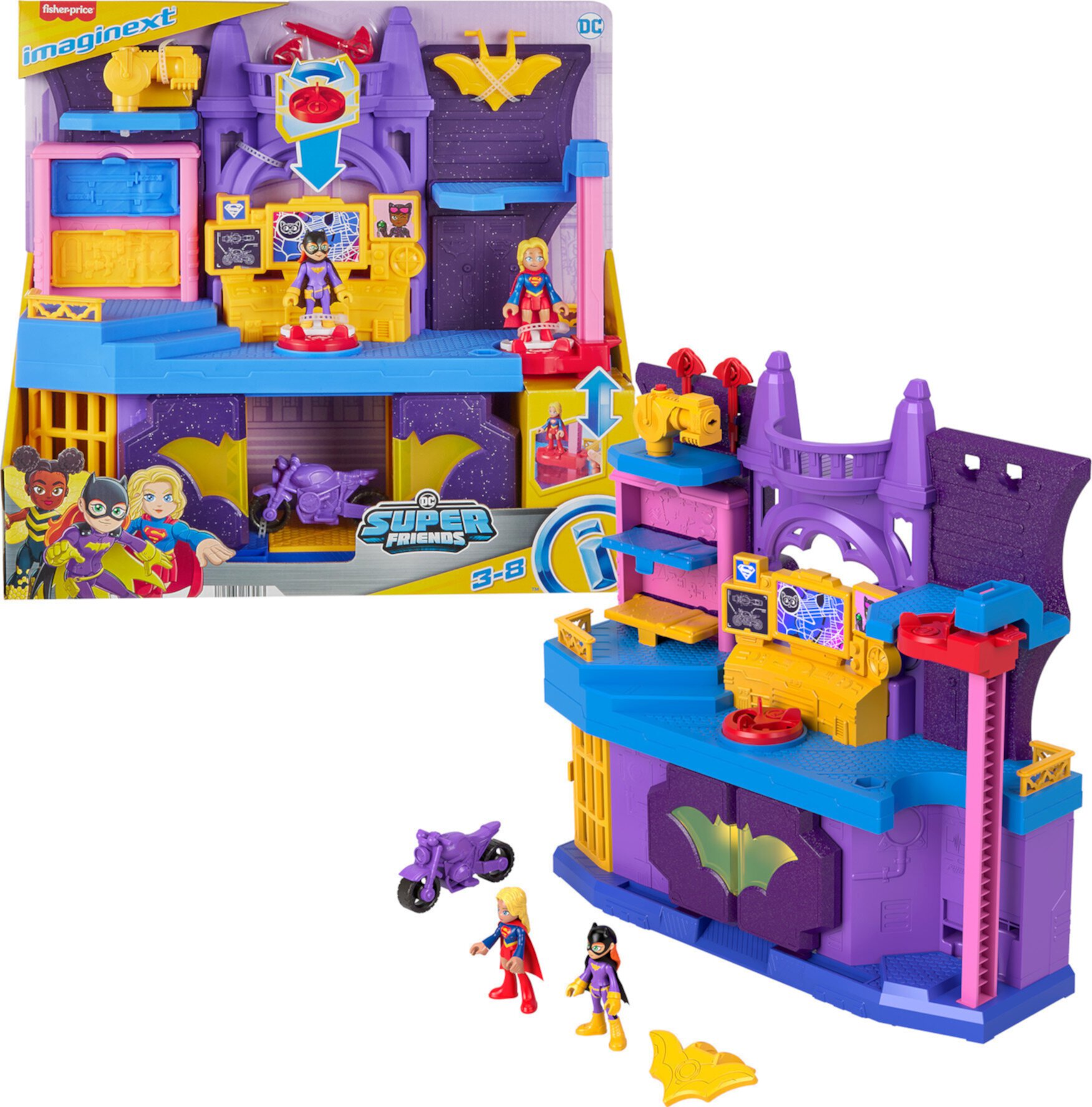 Игровой набор Batgirl Hero Hideout с 2 фигурками и 5 аксессуарами для игр Imaginext