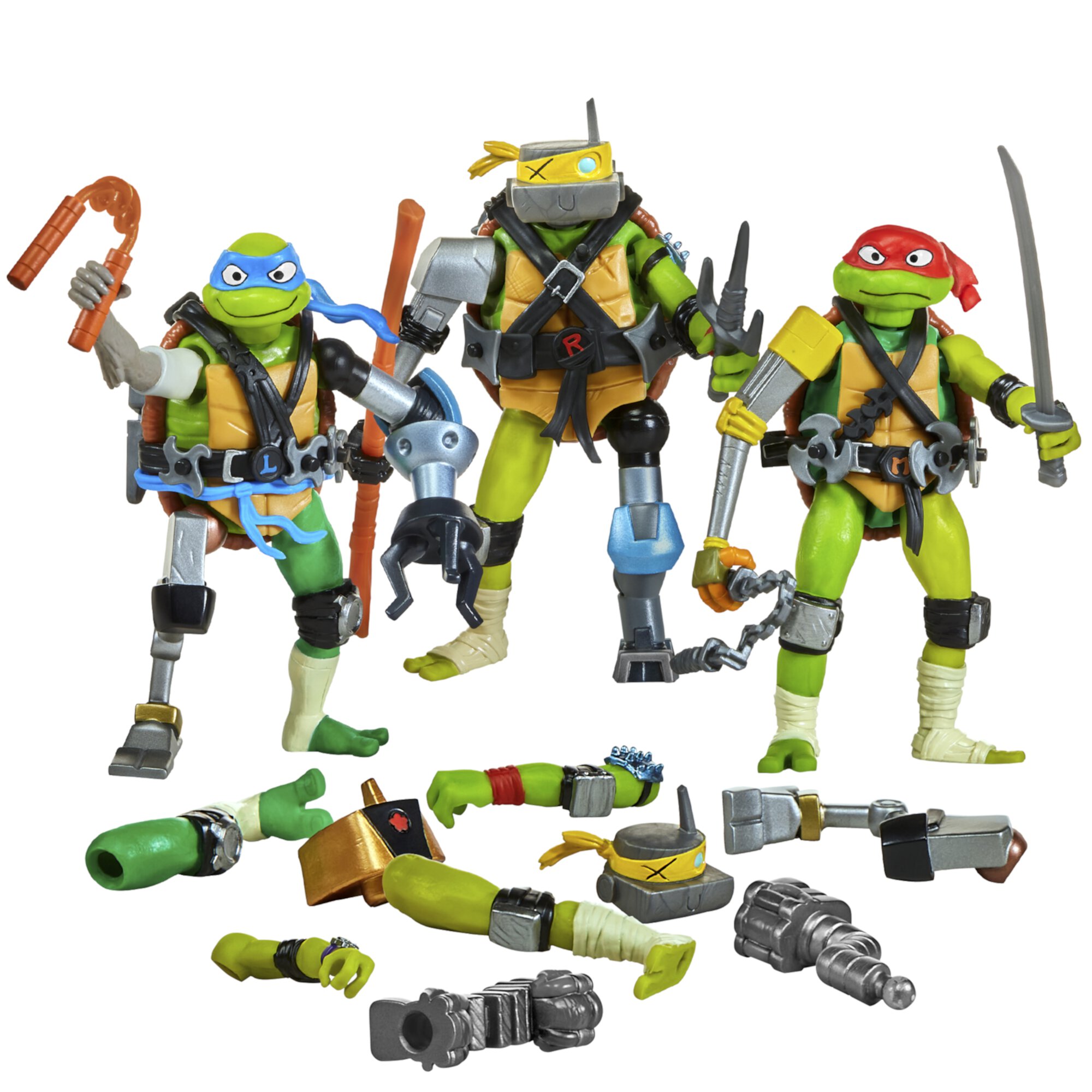 Tales of Teenage Mutant Ninja Turtles: 4.5" Mix N Match Figures 4 Pack Turtles by Playmates Toys Teenage Mutant Ninja Turtles