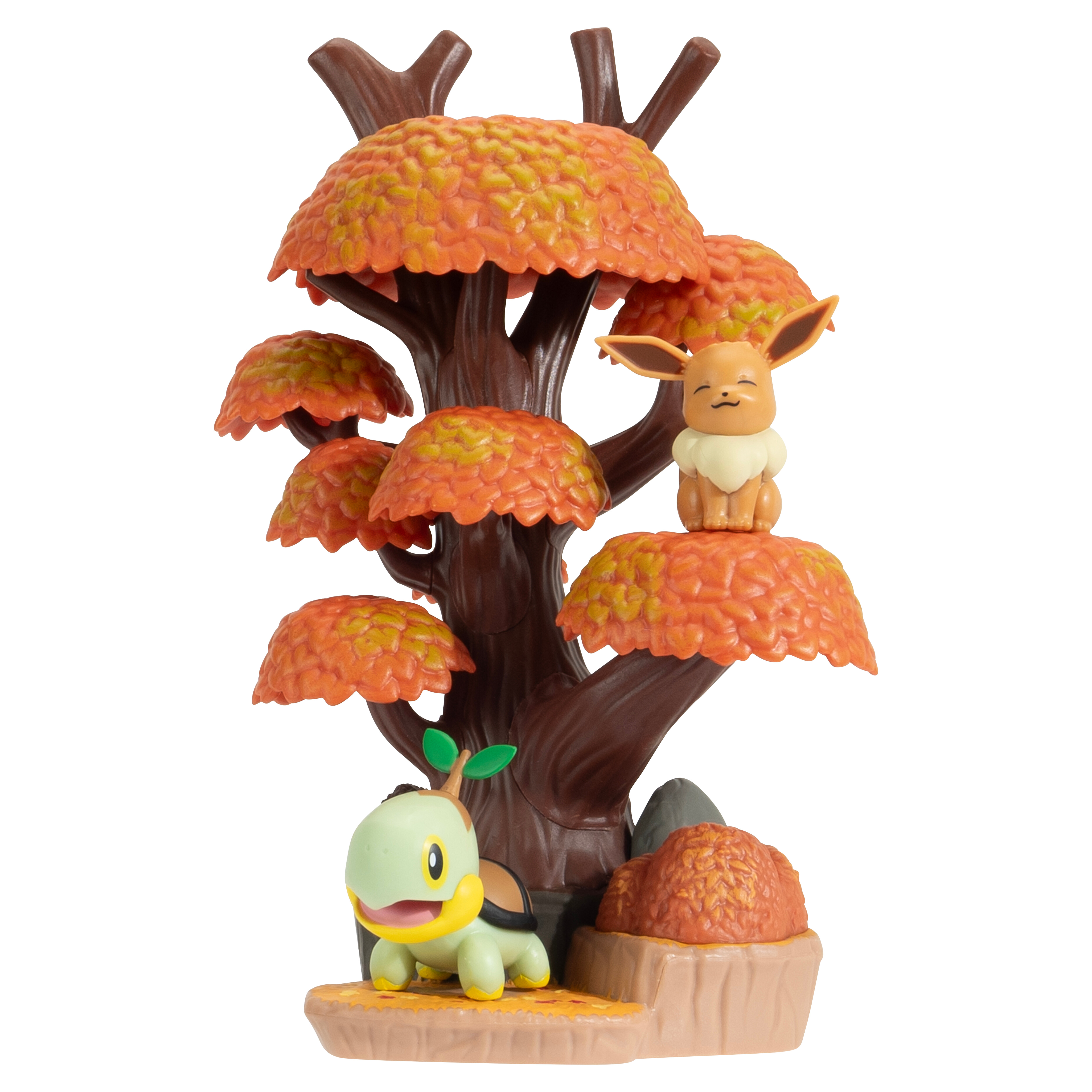 Pokémon Autumn Forest Environment - 6-inch Multi-Level Display Set with Two 2-inch Battle Figures Pokemon