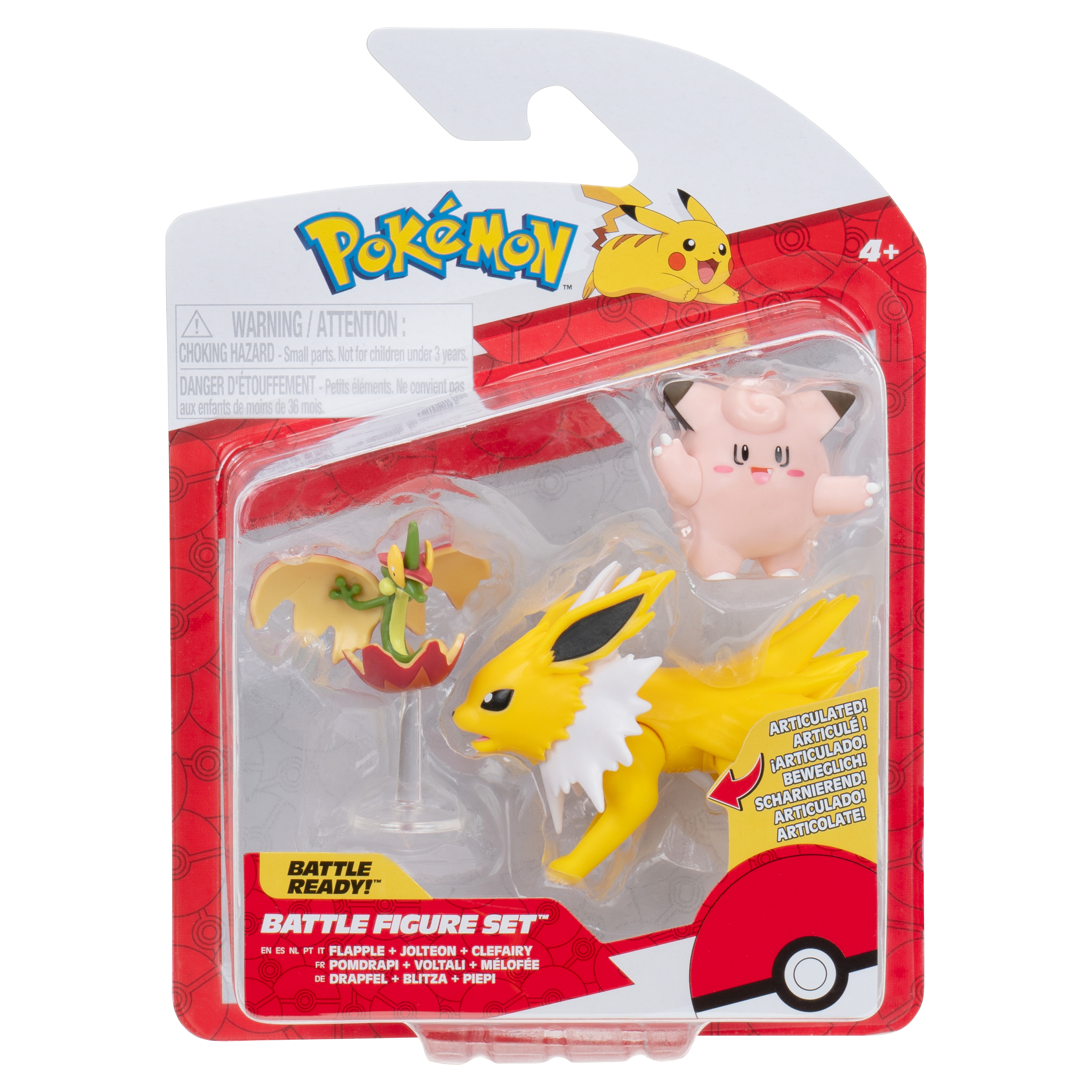 Pokemon Battle Figure 3 Pack - Features 2 inch Clefairy and Flapple and 3 inch Jolteon Battle Figures Pokemon