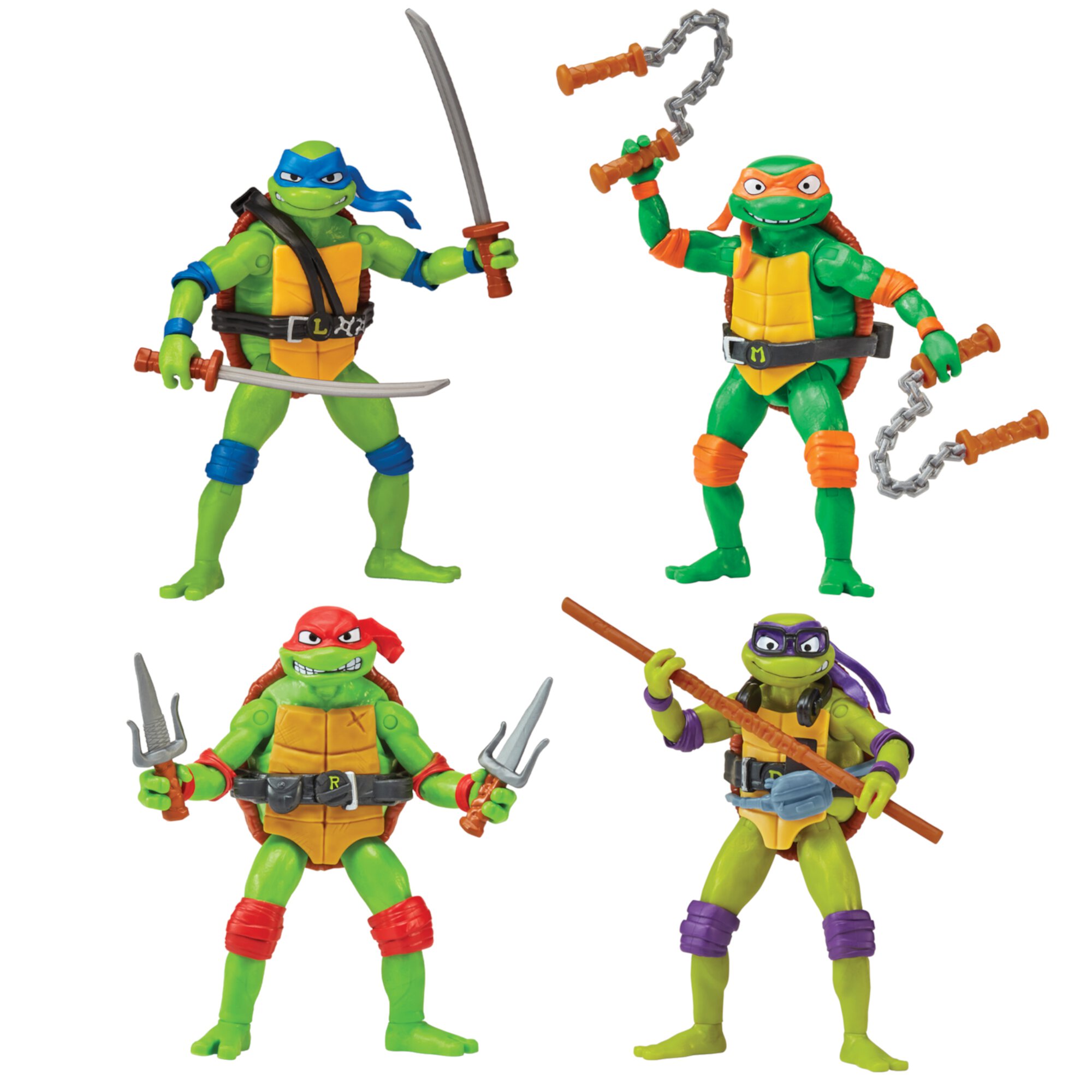 Teenage Mutant Ninja Turtles Mutant Mayhem Movie Turtle Basic Figure Bundle Teenage Mutant Ninja Turtles