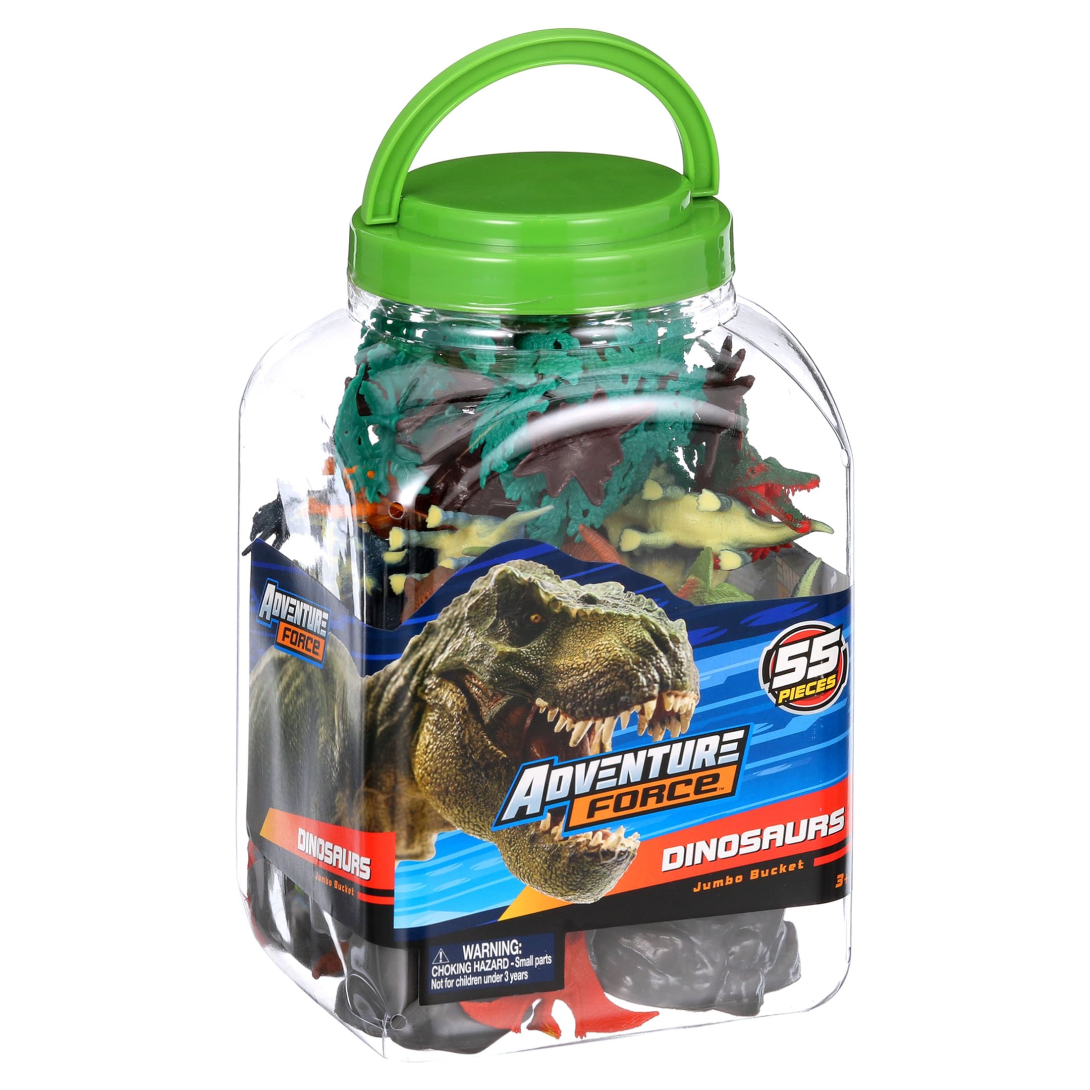 Adventure Force 55-Piece Jumbo Bucket Play Set, Dinosaurs Adventure Force