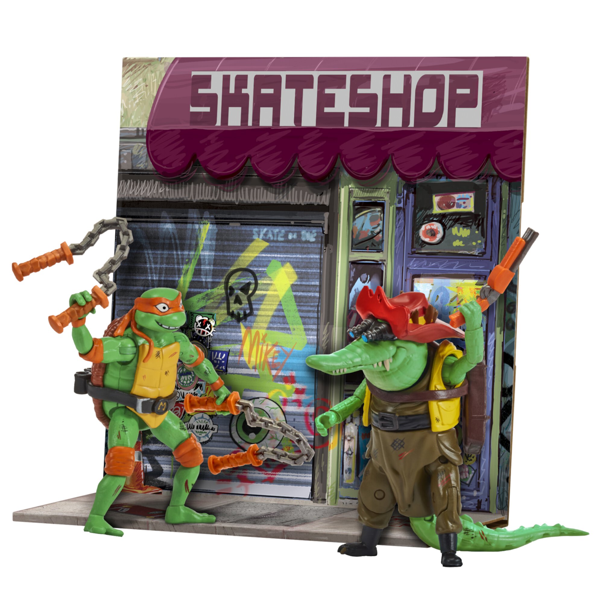 Teenage Mutant Ninja Turtles Mutant Figure 2 Pk - Mikey vs Leatherhead Teenage Mutant Ninja Turtles