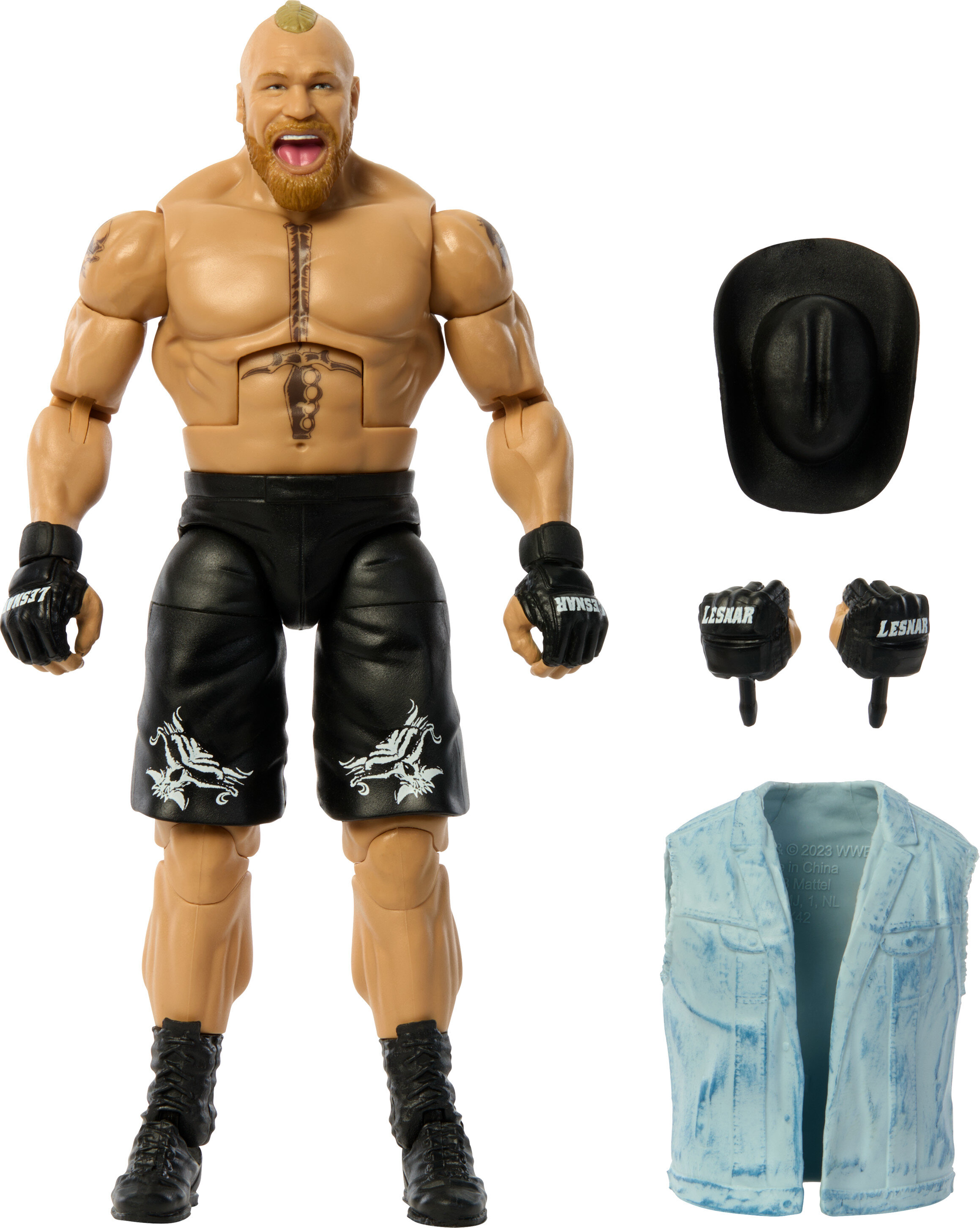 WWE Elite Brock Lesnar Action Figure, 6-inch Collectible Superstar with Articulation & Accessories WWE