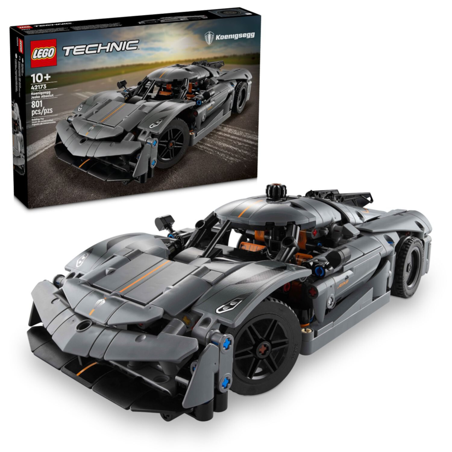 LEGO Technic Koenigsegg Jesko Absolut Grey Hypercar, Sports Car Building Toy Set for Boys and Girls, Vehicle Racing Car for Kids, Buildable Model Kit, Sport Car Toy, Motor Enthusiasts’ Gift, 42173 Lego