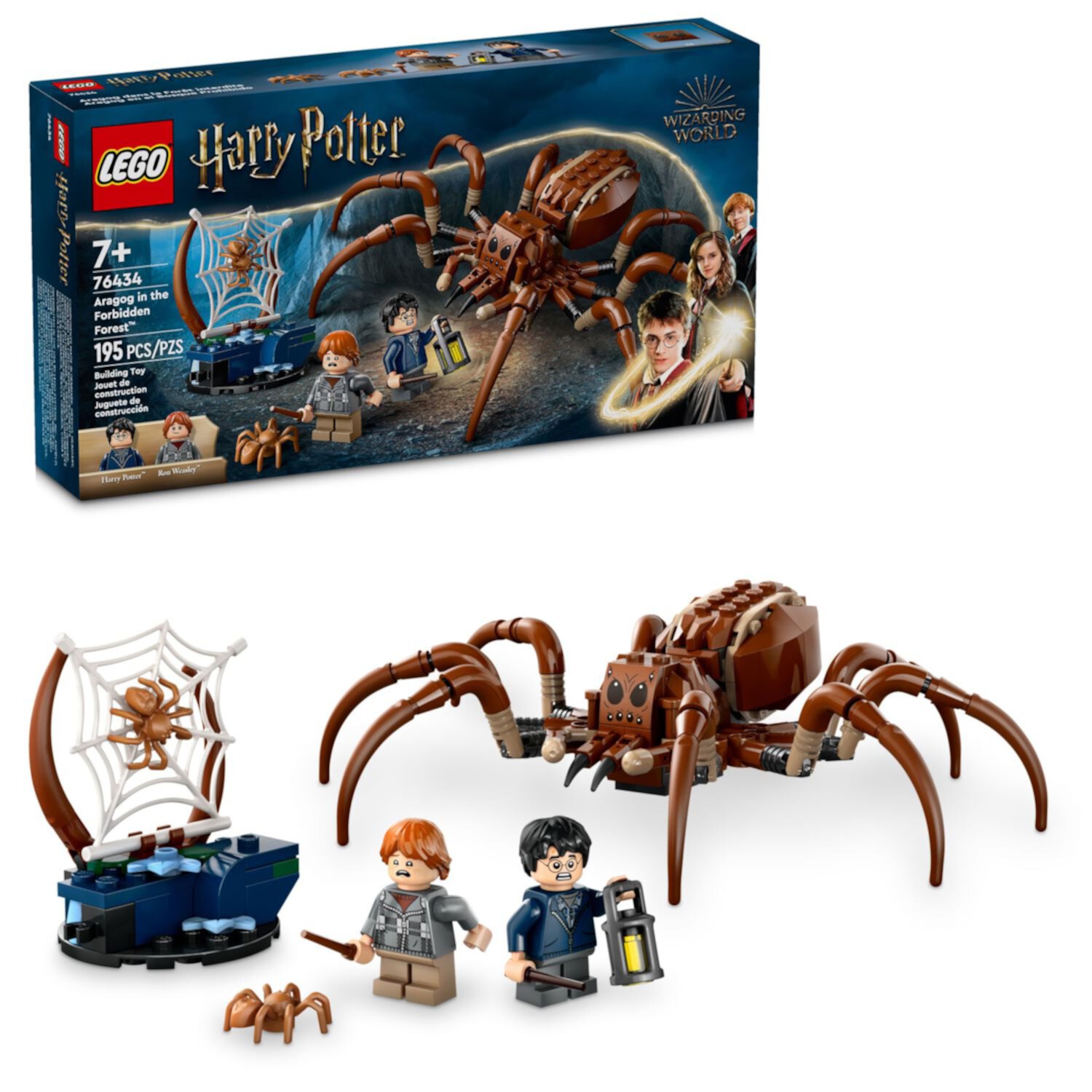 LEGO Harry Potter Aragog in the Forbidden Forest, Spider Toy Playset for Kids, Harry Potter Collectible with Magical Creature and 2 Minifigures, Harry Potter Toy for 7 Year Old Boys and Girls, 76434 Lego