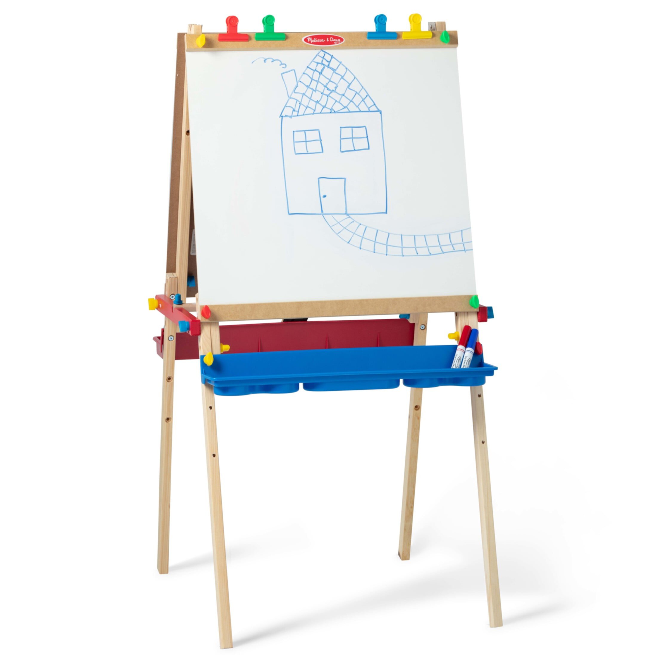 Melissa & Doug Easel Accessory Set - Paint, Cups, Brushes, Chalk, Paper, Dry-Erase Marker Melissa & Doug