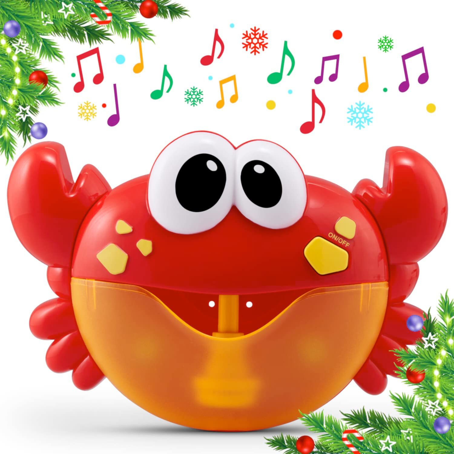 Beefunni Baby Bath Toys for Bathtub, Crab Blow Bubbles Maker with 24 Music Songs Christmas Gift for Toddler Bubble Machine Beefunni