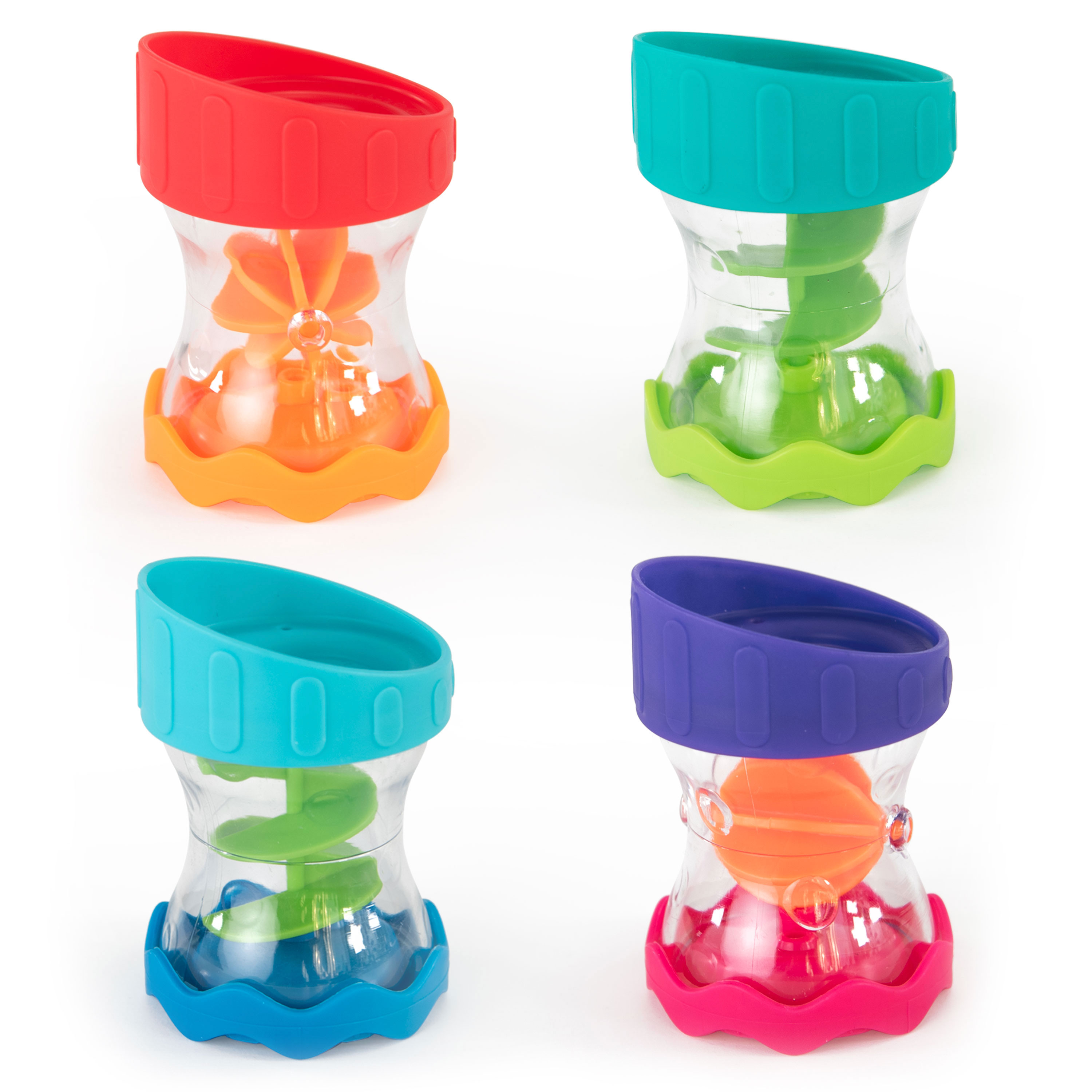 Sassy 4PC Waterworks Bright Spinners Bath Toy Sassy