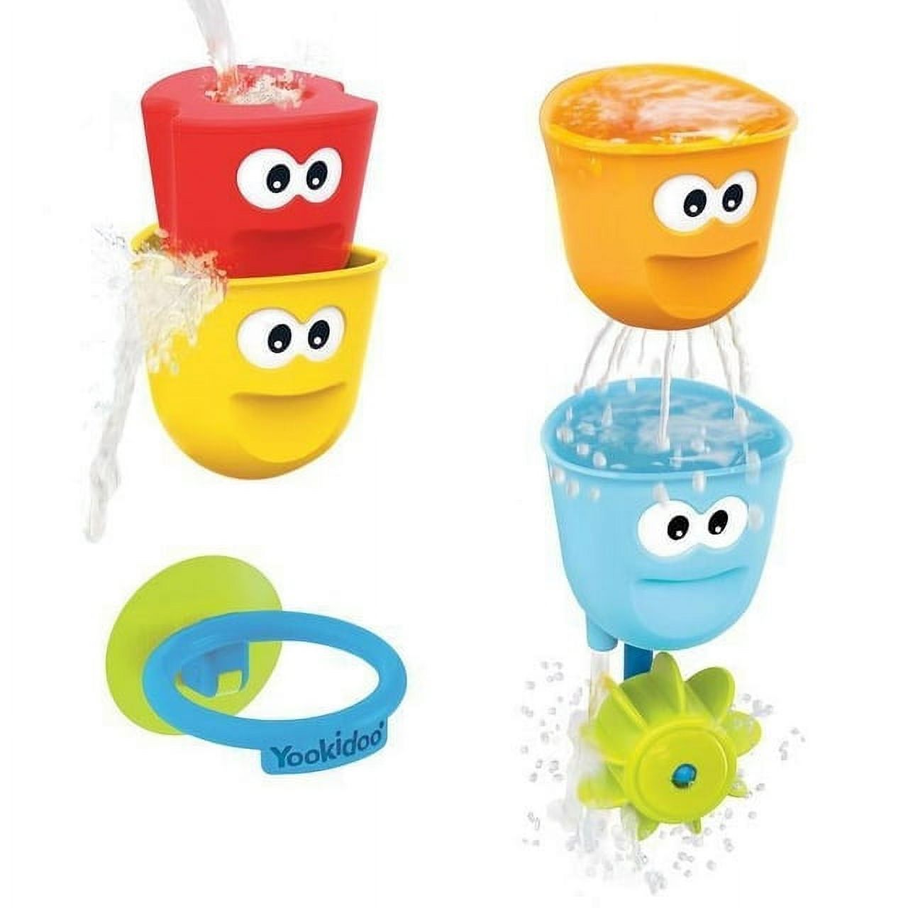 Yookidoo Baby Bath Toys - Fill 'N' Spill Set of Four Stackable Cups - Attaches to Any Bath Tub Visit the Yookidoo Store